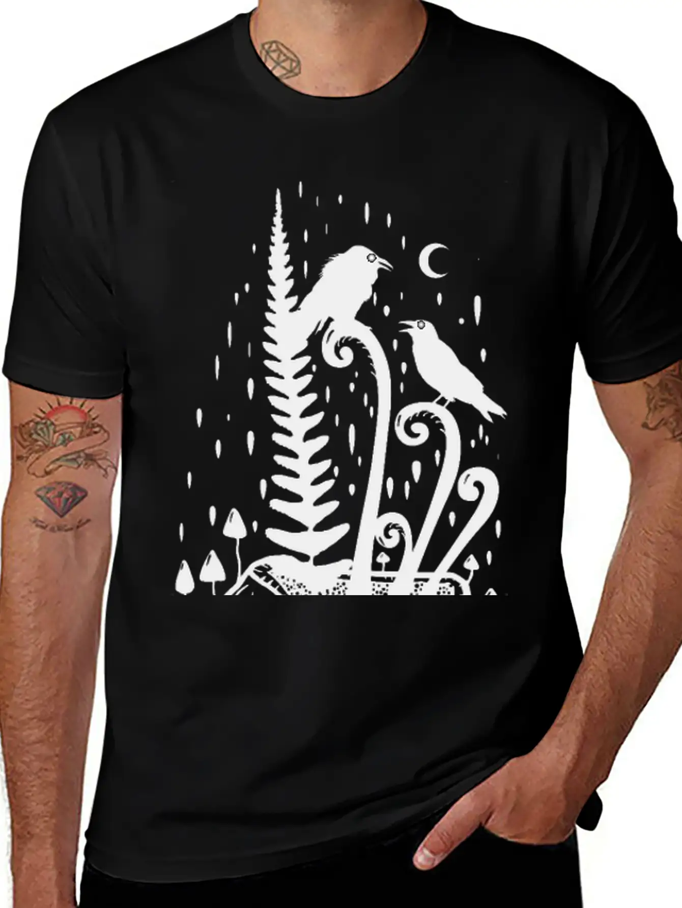Psychedelic Fern Skull Essential Cotton Tee For Daily Outfits – Unisex Style