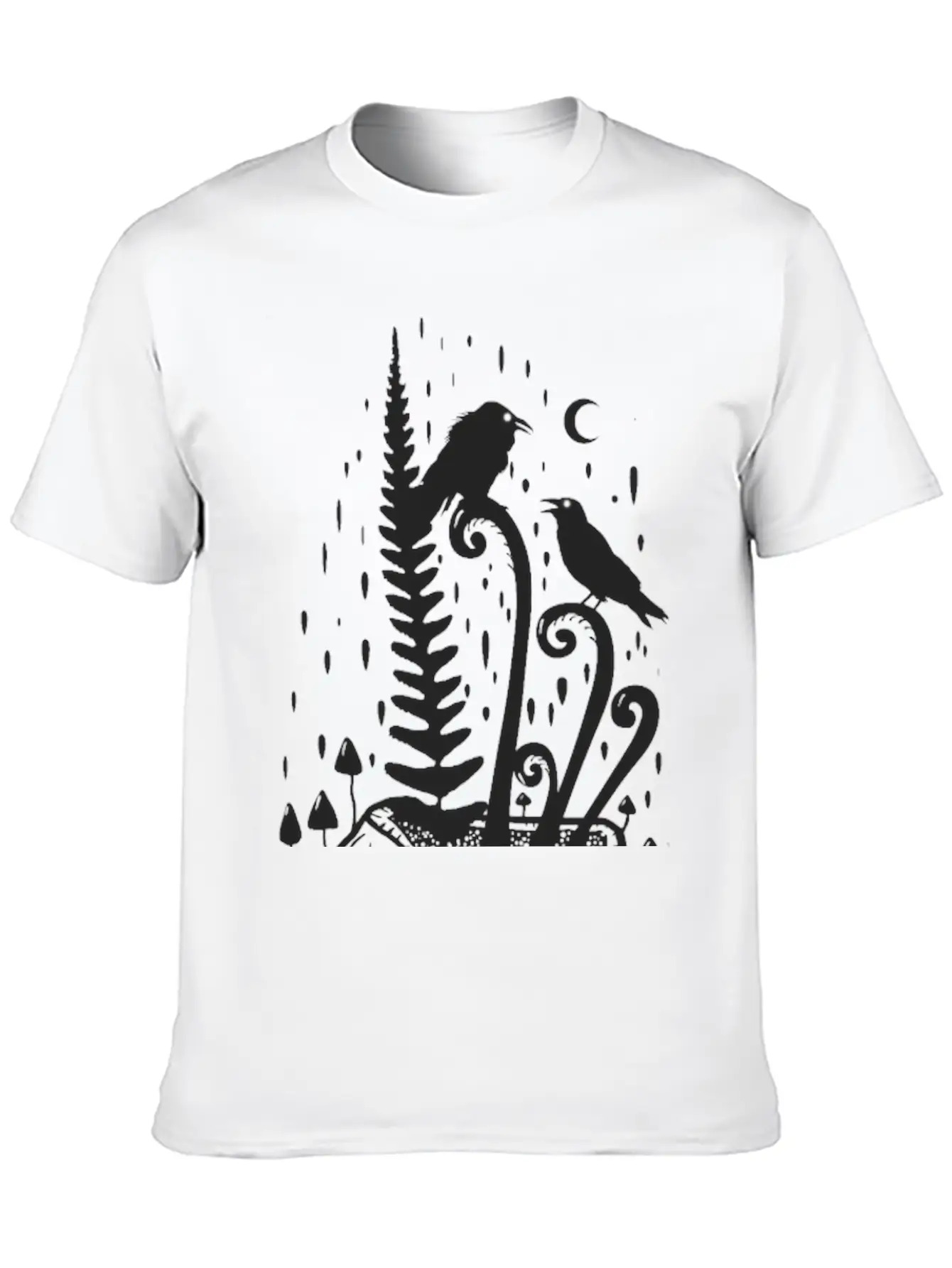 Psychedelic Fern Skull Essential Cotton Tee For Daily Outfits – Unisex Style
