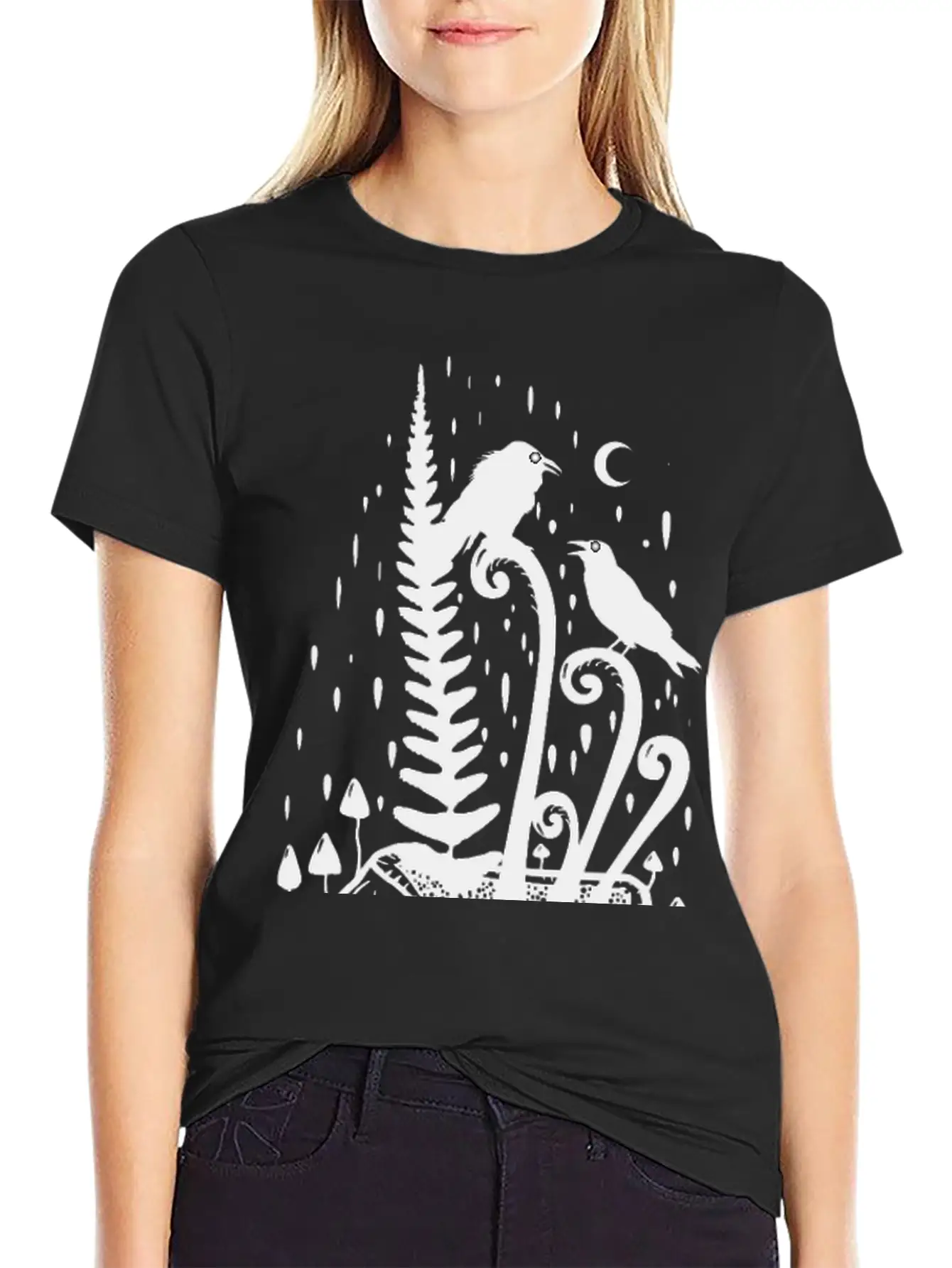 Psychedelic Fern Skull Essential Cotton Tee For Daily Outfits – Unisex Style