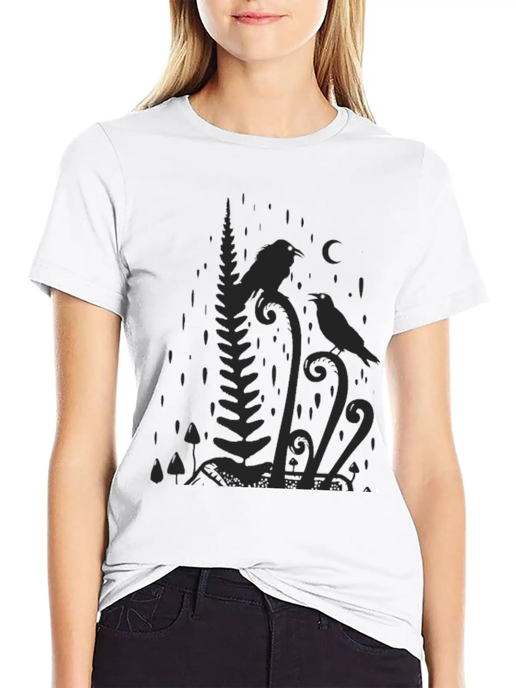 Psychedelic Fern Skull Essential Cotton Tee For Daily Outfits – Unisex Style
