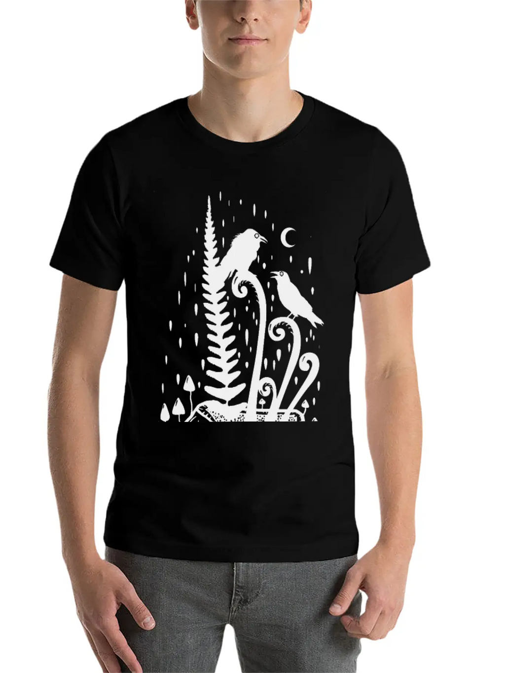 Psychedelic Fern Skull Essential Cotton Tee For Daily Outfits – Unisex Style