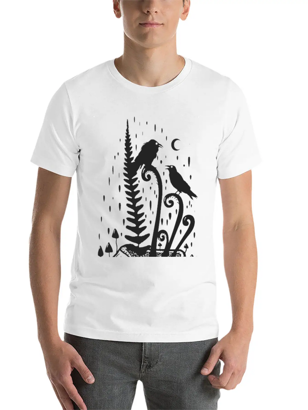Psychedelic Fern Skull Essential Cotton Tee For Daily Outfits – Unisex Style