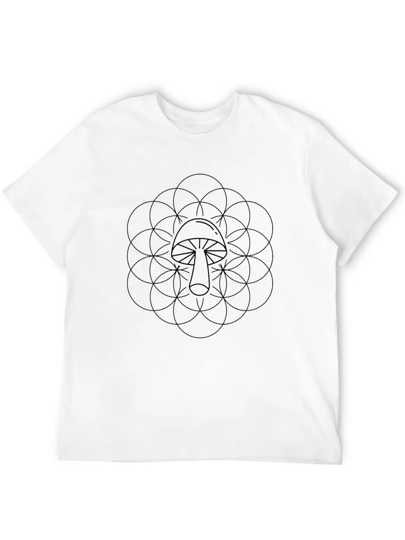 Psychedelic Geometry Mycology Mushroom Relaxed Everyday Tee – Lightweight And Durable Cotton