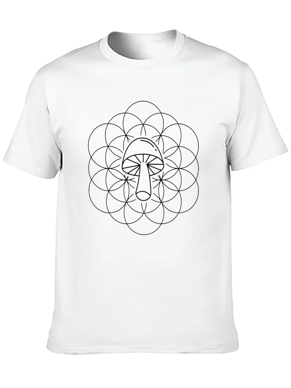 Psychedelic Geometry Mycology Mushroom Relaxed Everyday Tee – Lightweight And Durable Cotton