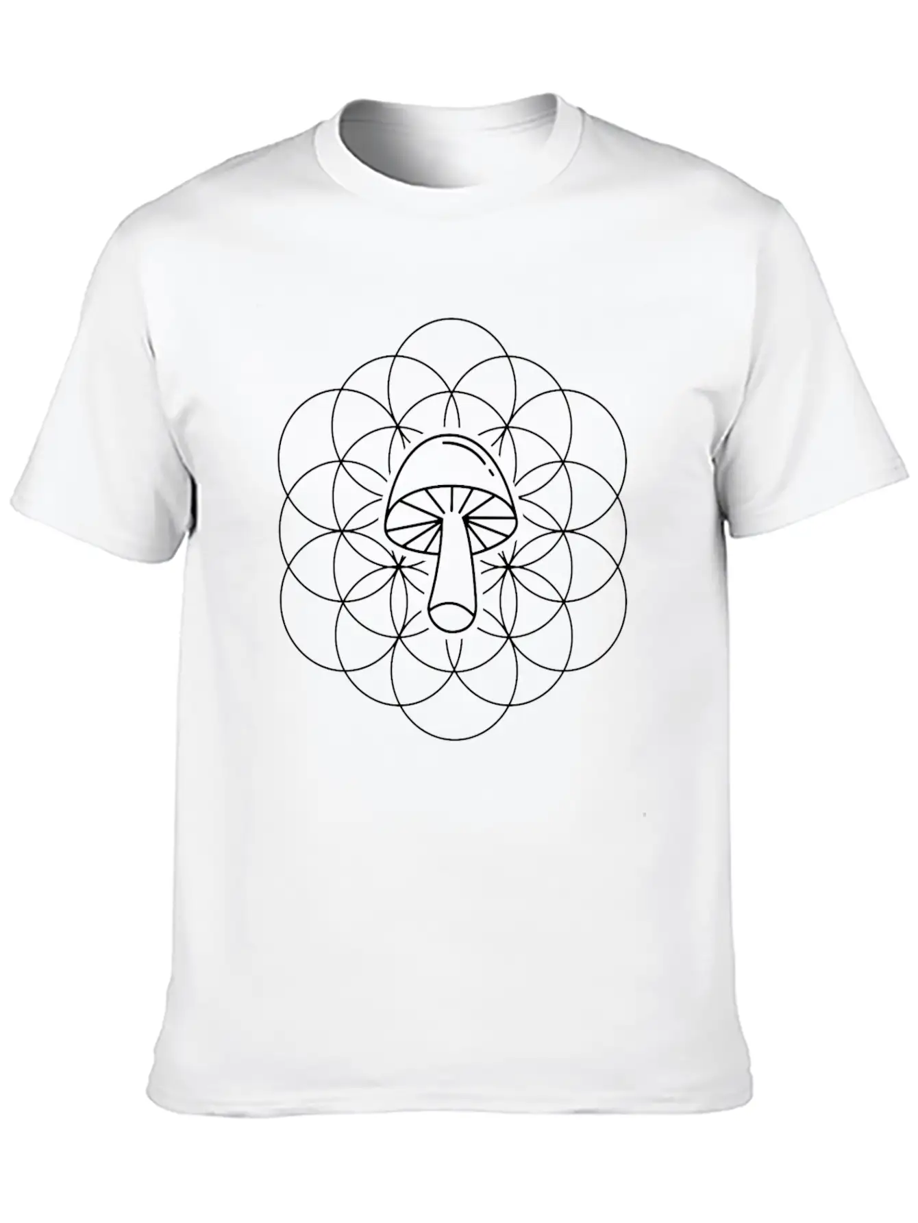 Psychedelic Geometry Mycology Mushroom Relaxed Everyday Tee – Lightweight And Durable Cotton