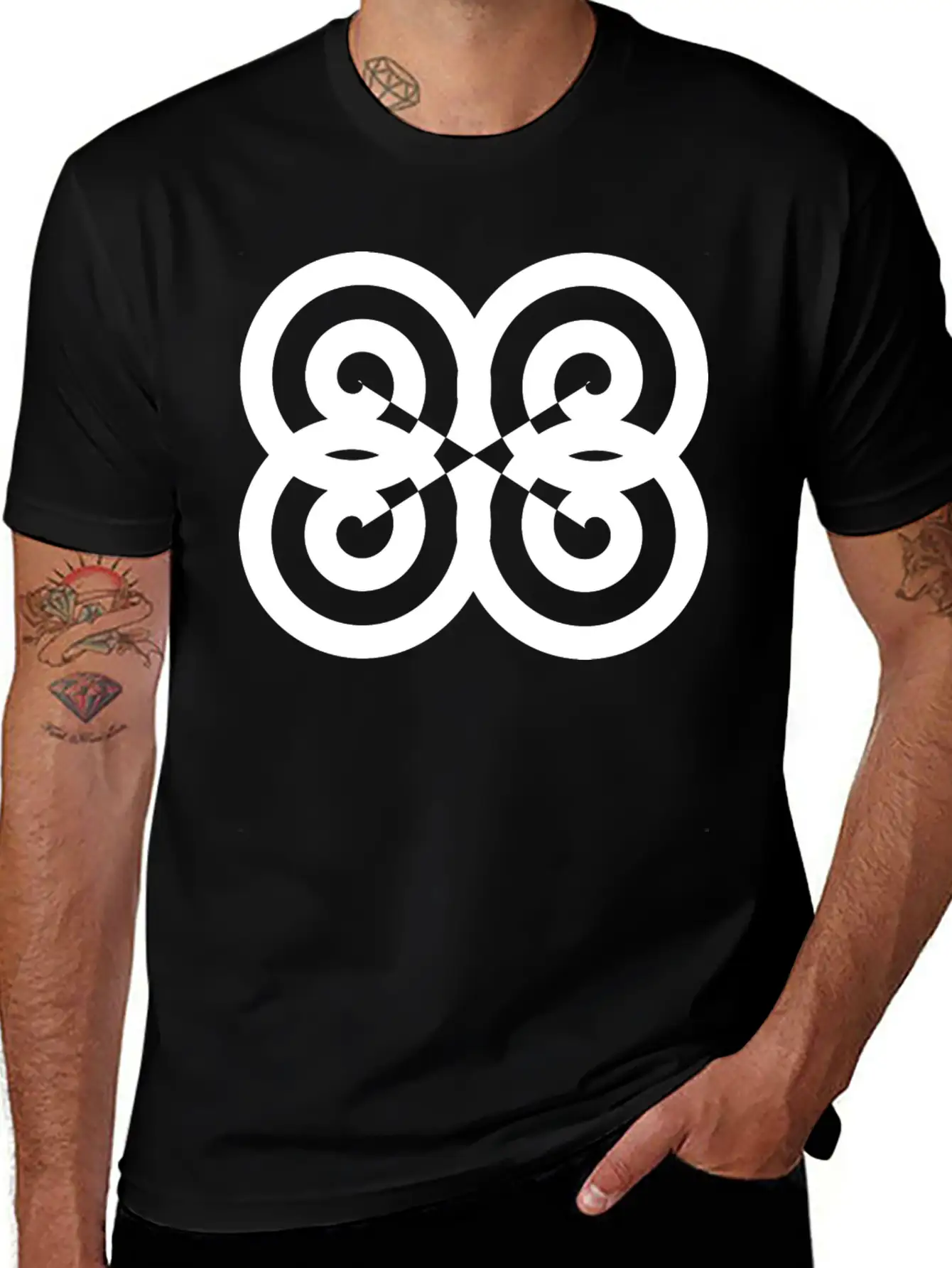 Psychedelic Spirals Original Graphic Design Stylish Everyday T-Shirt – Unisex Basic Cotton Tee