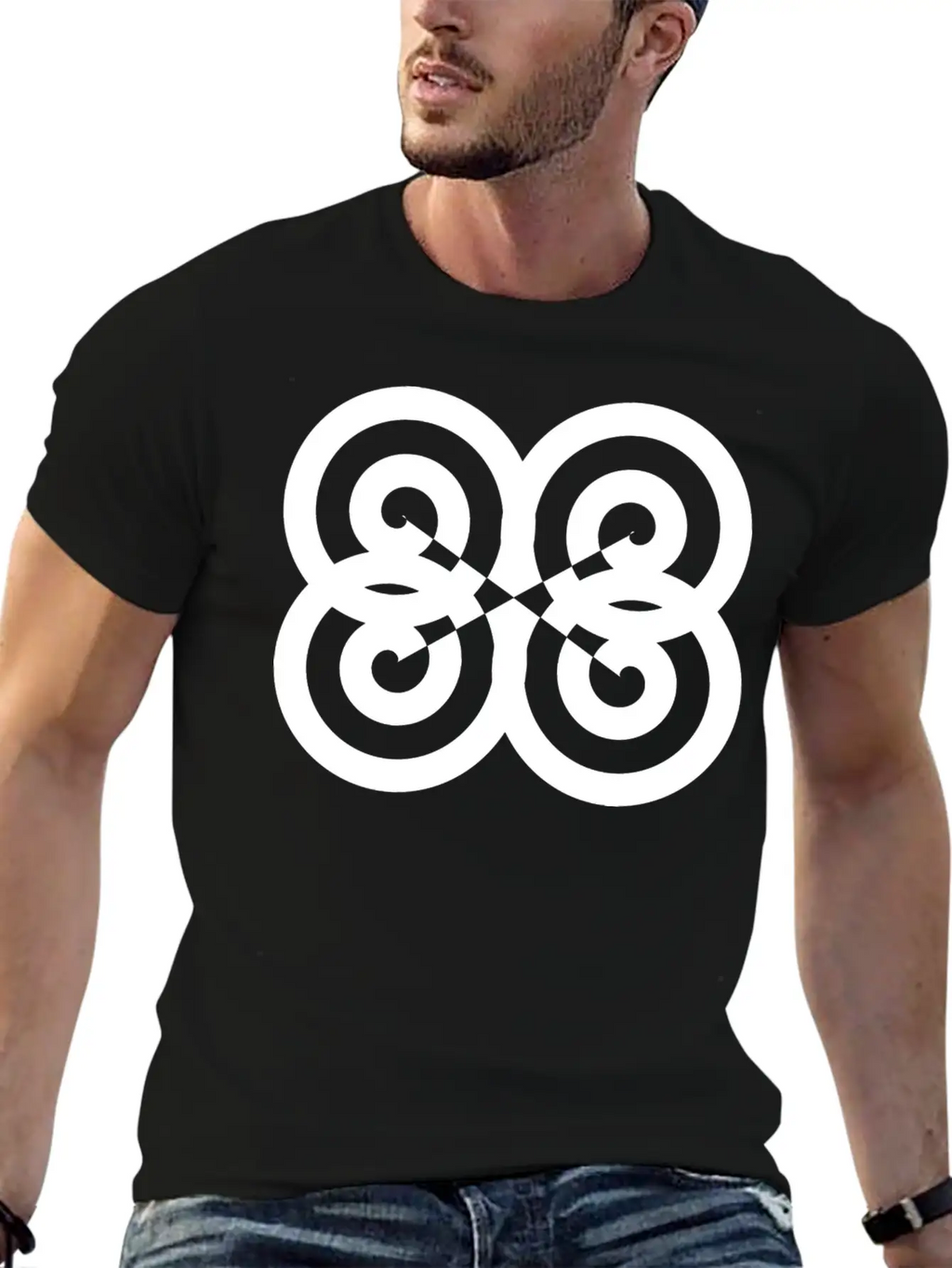 Psychedelic Spirals Original Graphic Design Stylish Everyday T-Shirt – Unisex Basic Cotton Tee