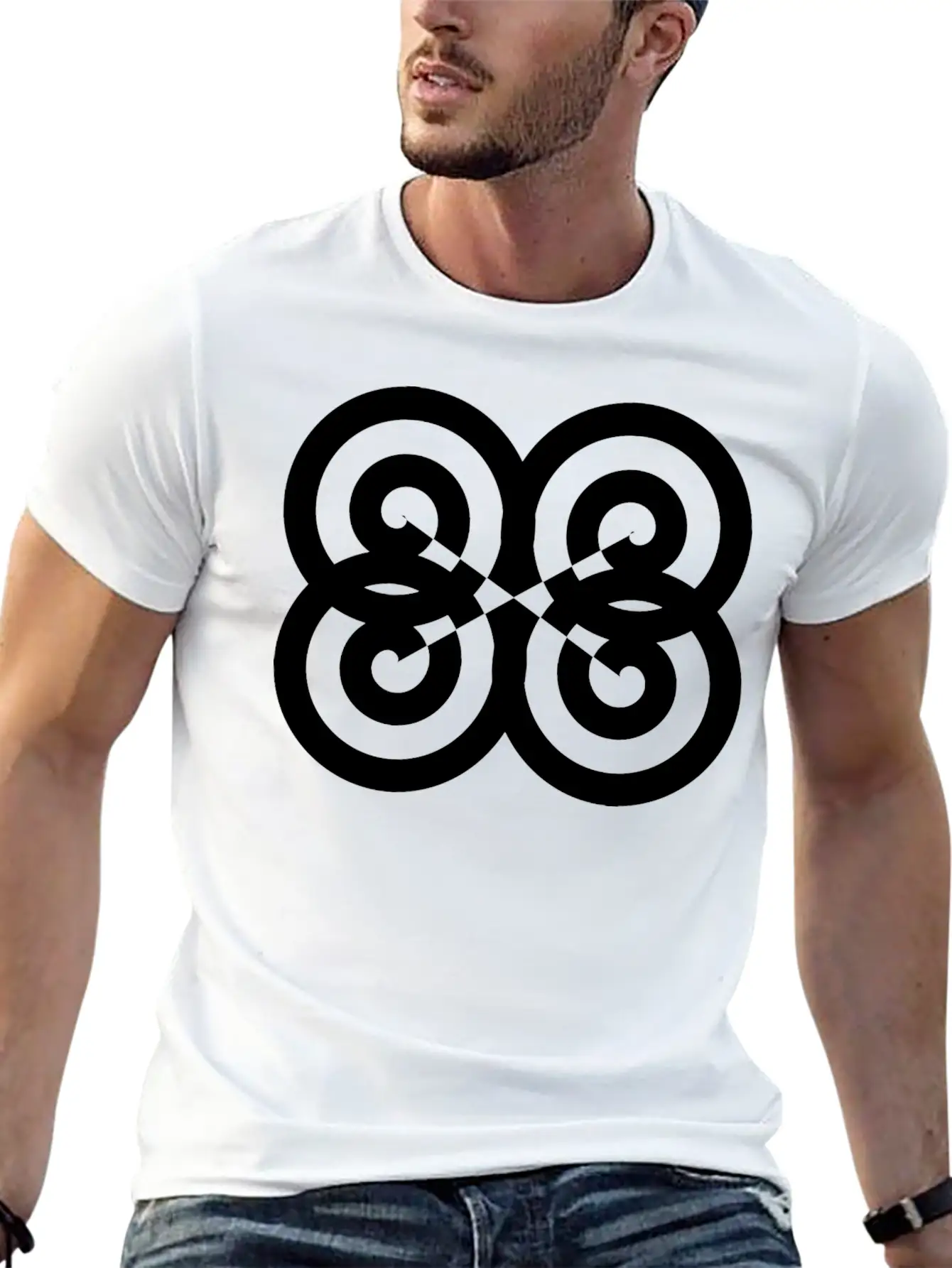 Psychedelic Spirals Original Graphic Design Stylish Everyday T-Shirt – Unisex Basic Cotton Tee