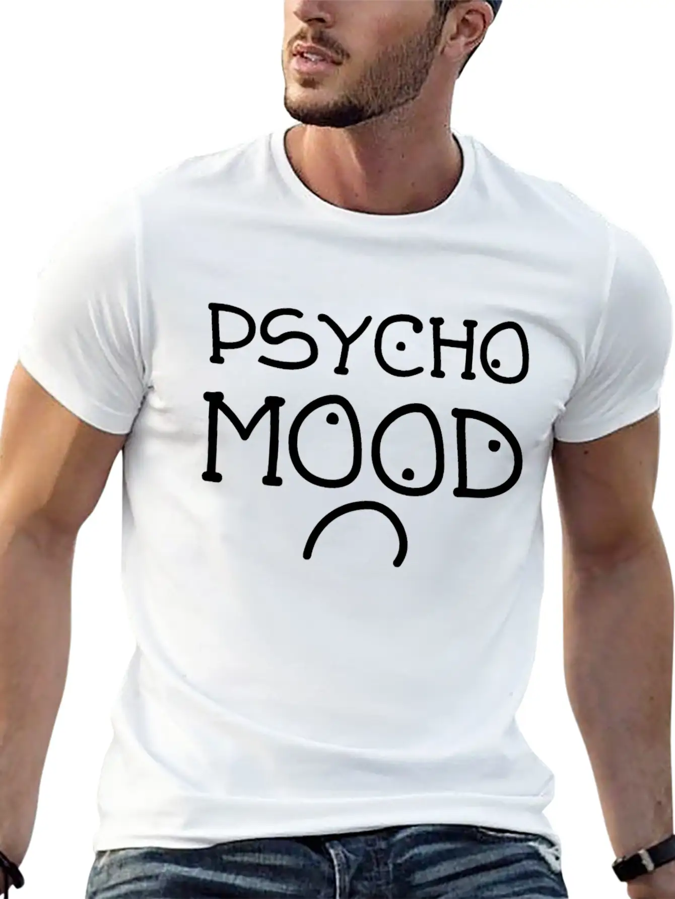 Psycho Mood Face - Psychologie T-Shirt Relaxed Everyday Tee – Lightweight And Durable Cotton