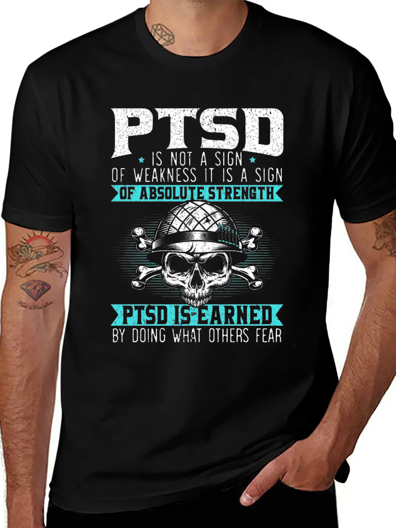 PTSD Is Earned By Doing What Others Fear Essential Cotton Tee For Daily Outfits – Unisex Style