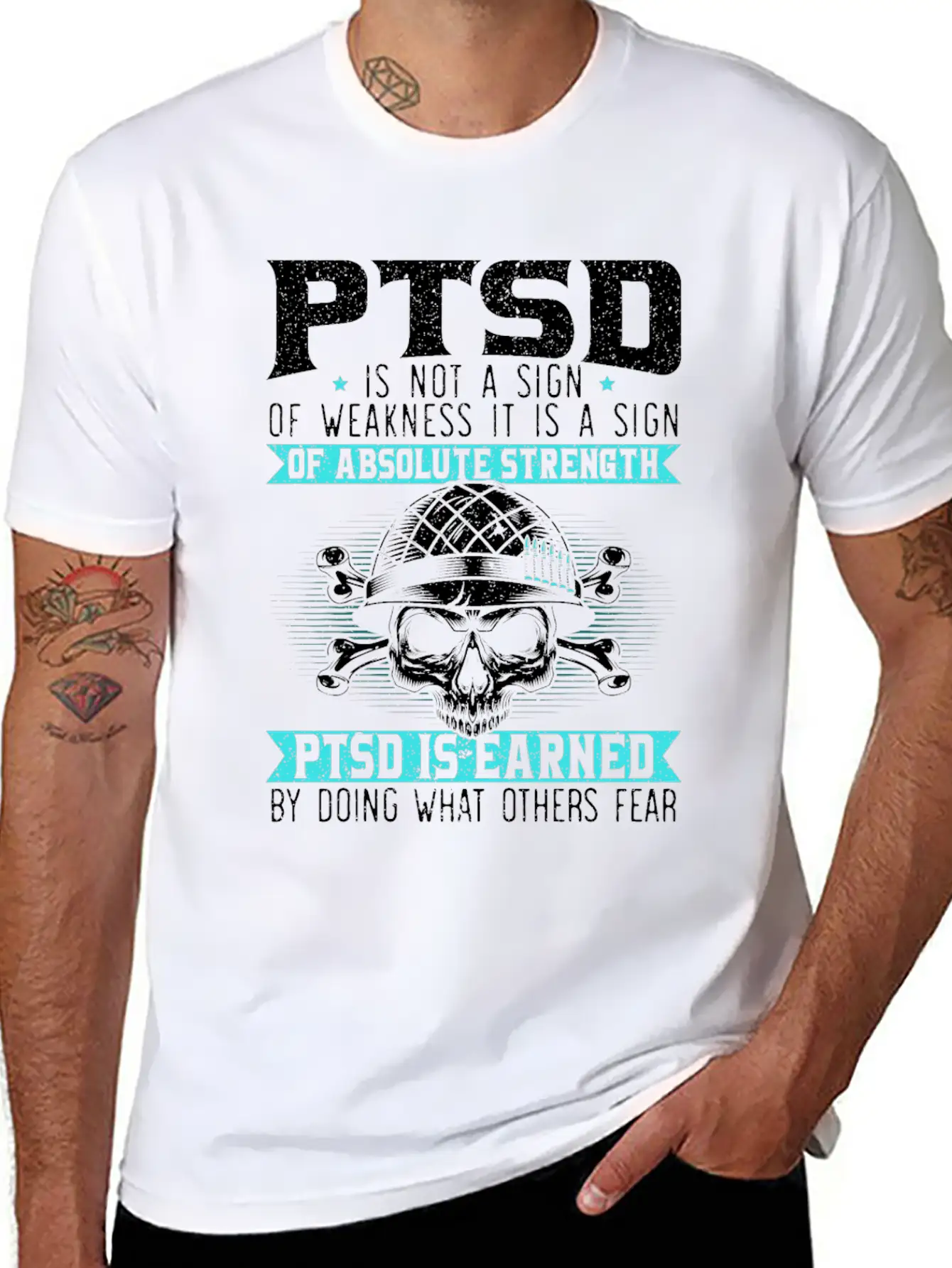 PTSD Is Earned By Doing What Others Fear Essential Cotton Tee For Daily Outfits – Unisex Style