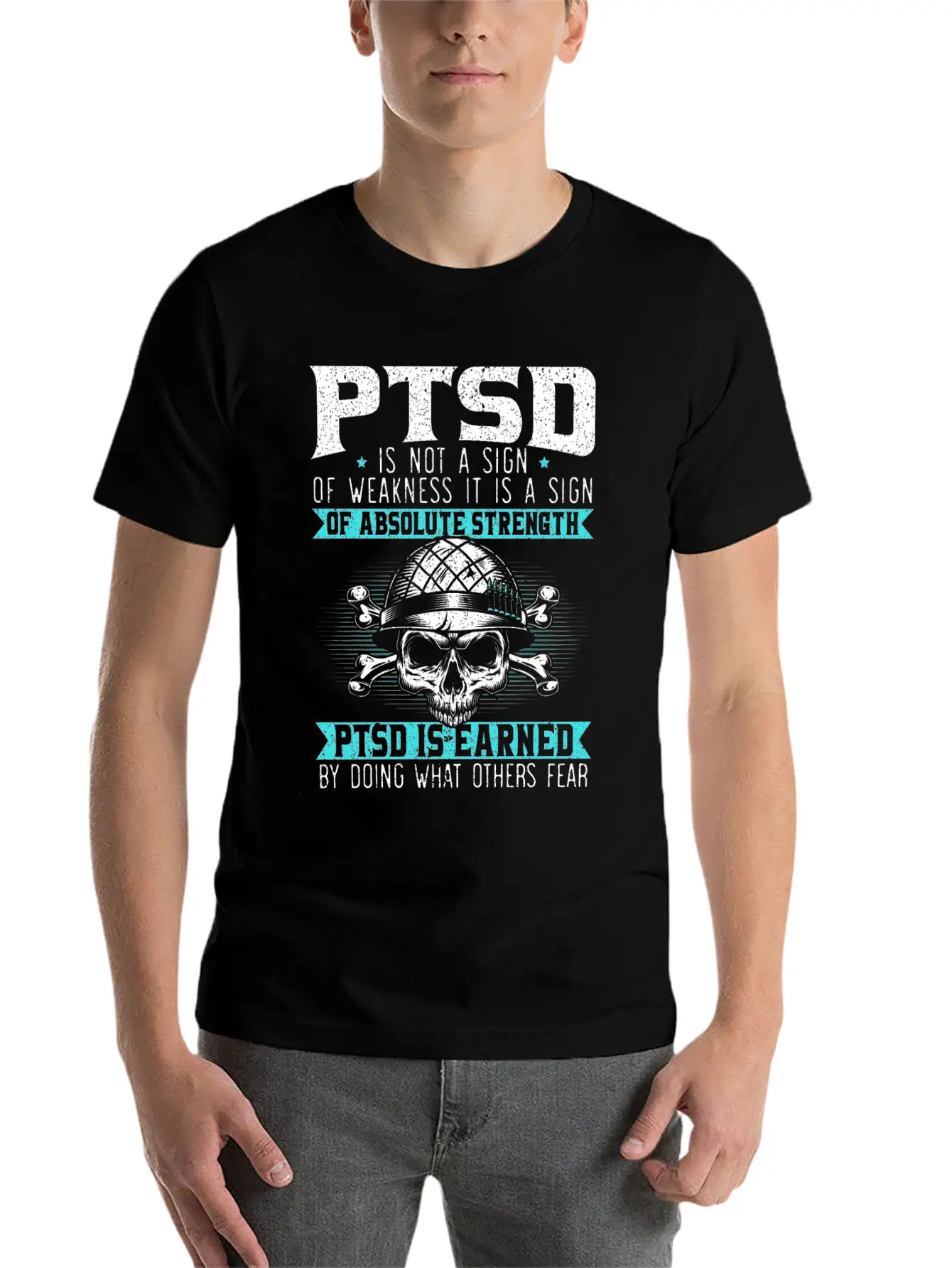 PTSD Is Earned By Doing What Others Fear Essential Cotton Tee For Daily Outfits – Unisex Style