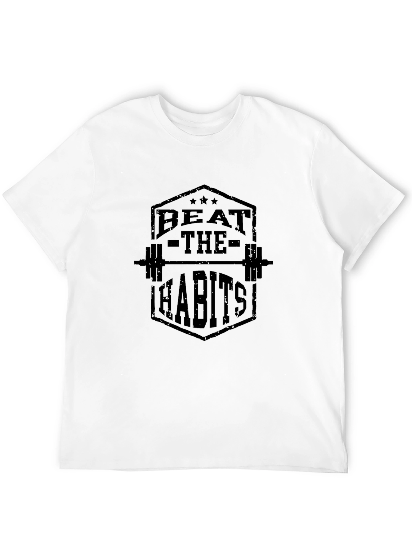 Beat The Habits Graphic T-Shirt - Black Gym Motivation Tee