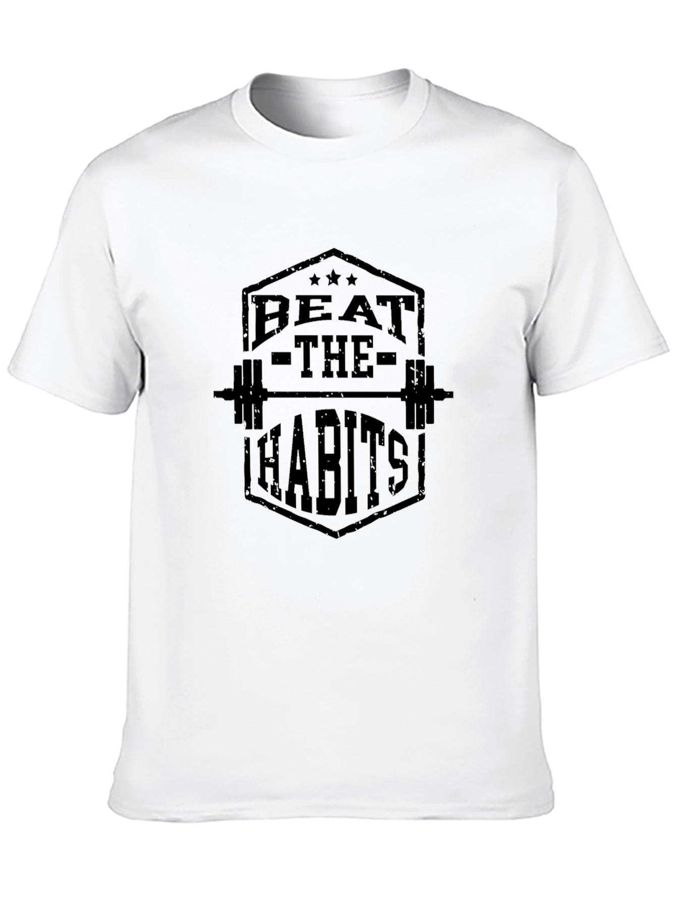 Beat The Habits Graphic T-Shirt - Black Gym Motivation Tee