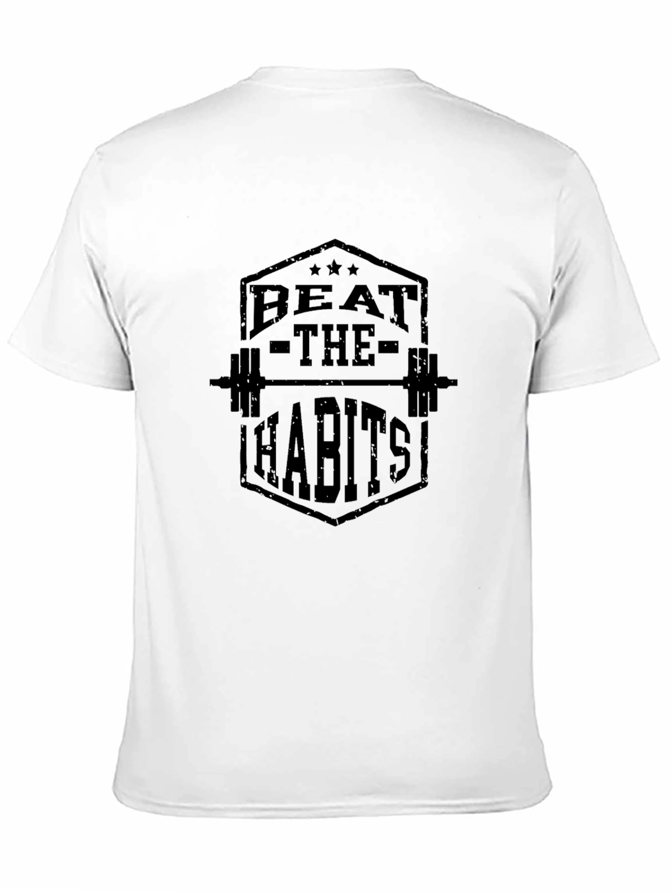 Beat The Habits Graphic T-Shirt - Black Gym Motivation Tee