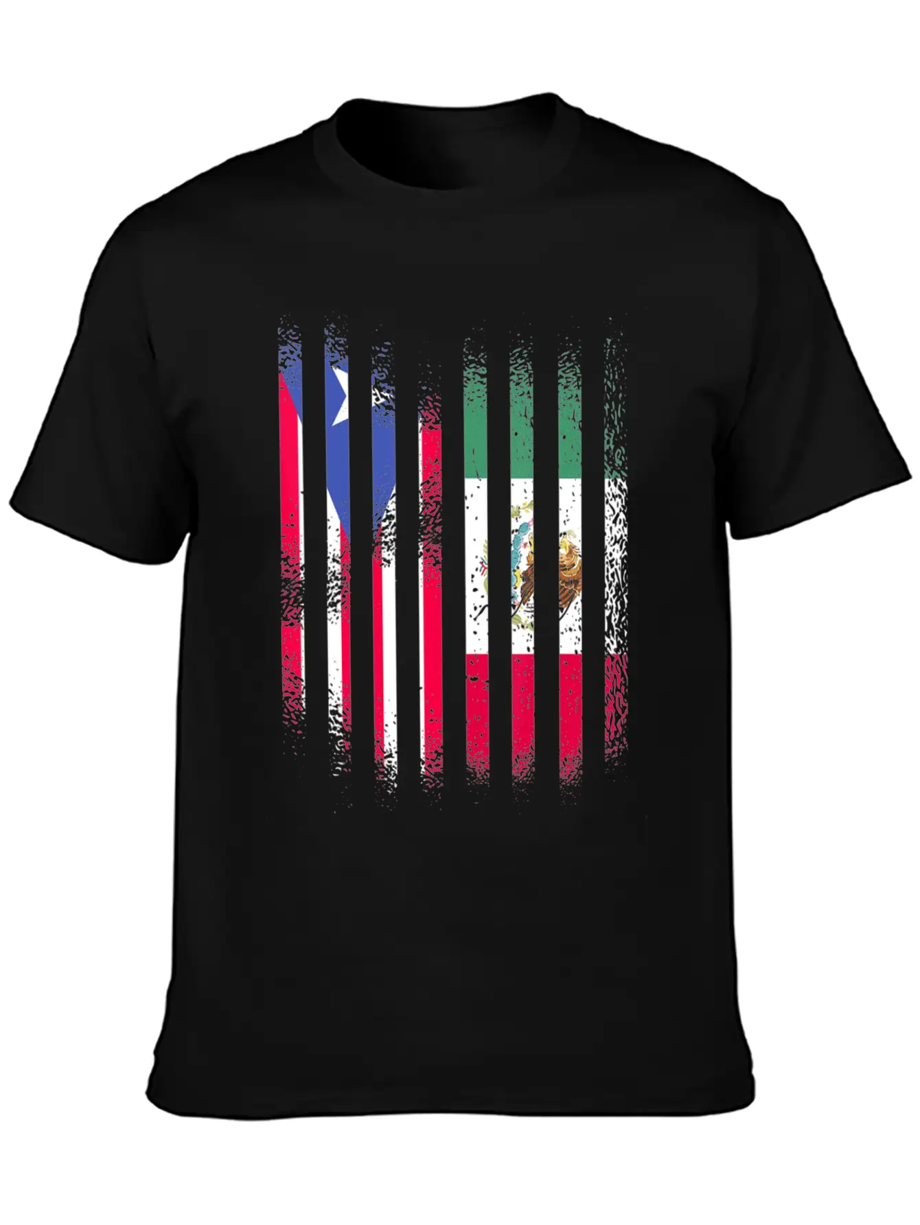 Puerto Rico Flag Mexico Grown Country Flags Strip Relaxed Everyday Tee – Lightweight And Durable Cotton