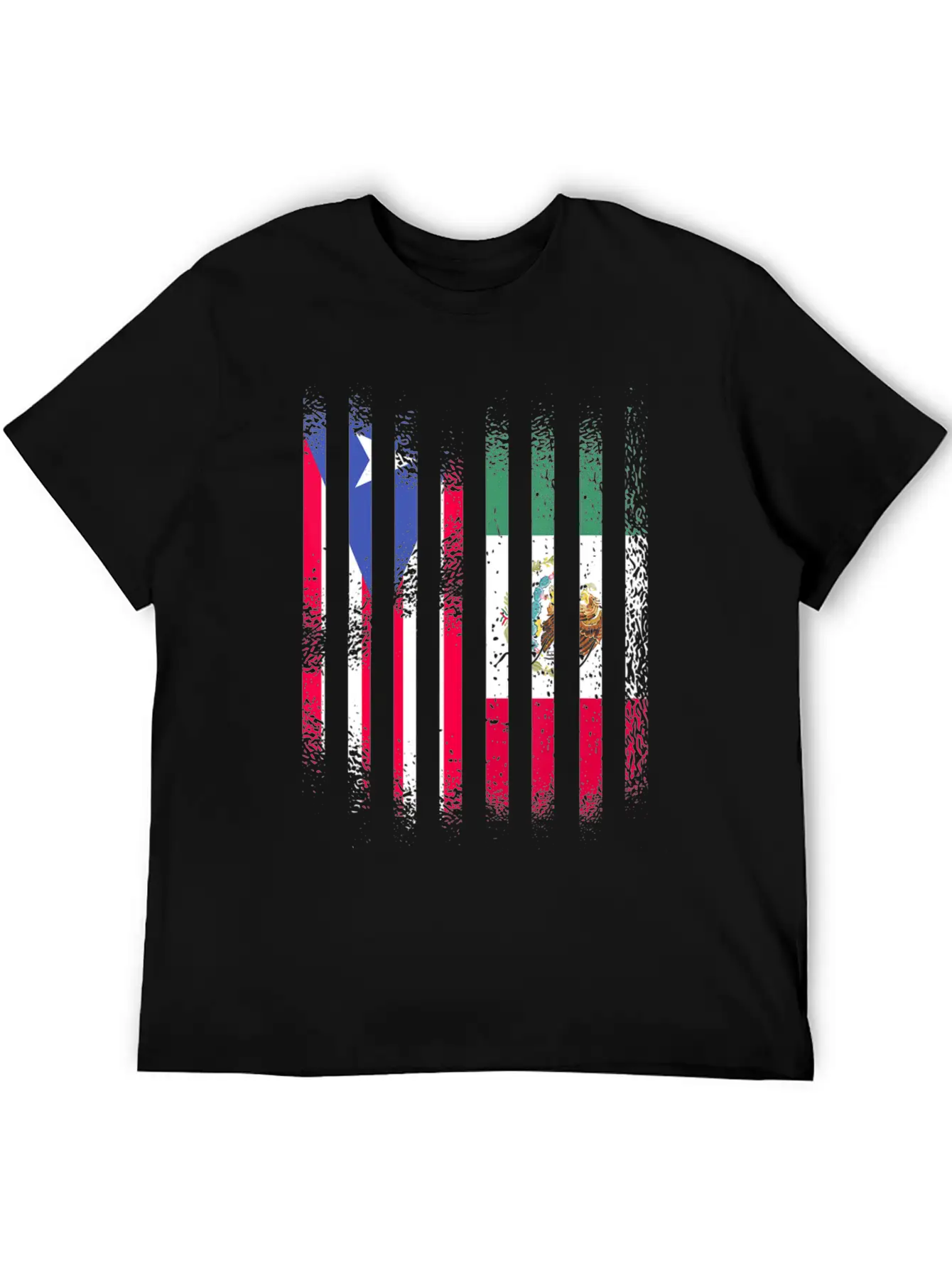 Puerto Rico Flag Mexico Grown Country Flags Strip Relaxed Everyday Tee – Lightweight And Durable Cotton