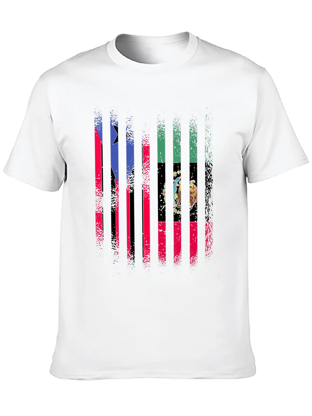Puerto Rico Flag Mexico Grown Country Flags Strip Relaxed Everyday Tee – Lightweight And Durable Cotton