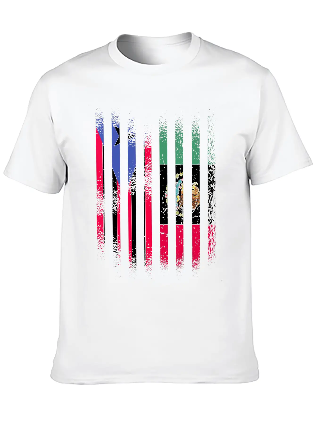 Puerto Rico Flag Mexico Grown Country Flags Strip Relaxed Everyday Tee – Lightweight And Durable Cotton