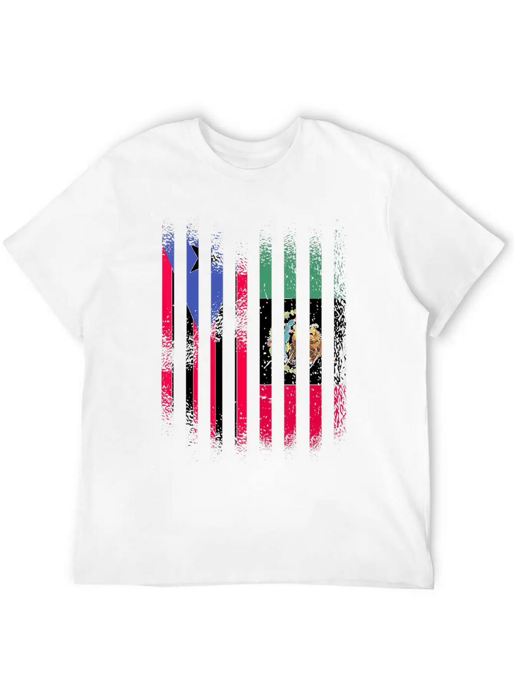 Puerto Rico Flag Mexico Grown Country Flags Strip Relaxed Everyday Tee – Lightweight And Durable Cotton