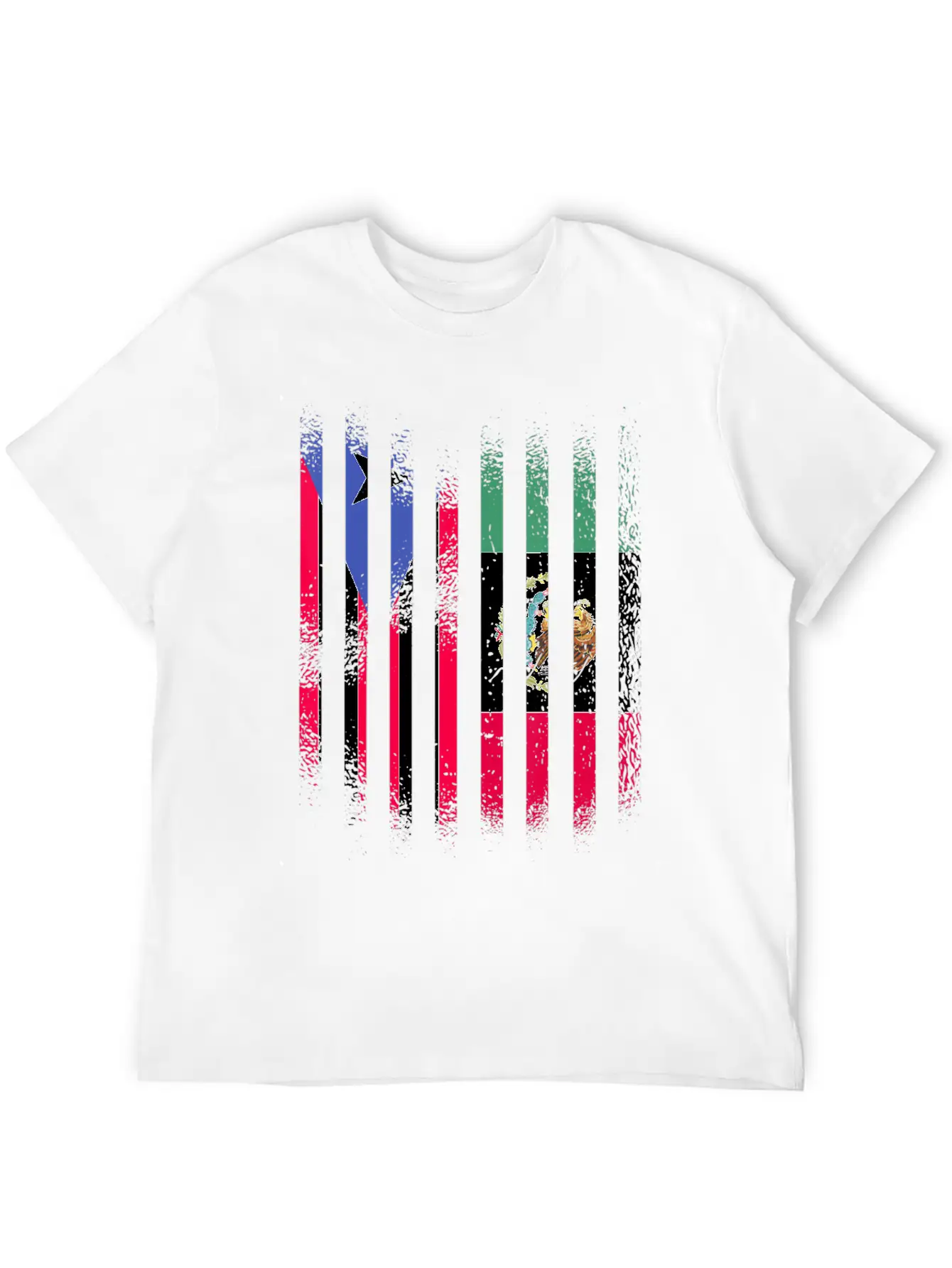Puerto Rico Flag Mexico Grown Country Flags Strip Relaxed Everyday Tee – Lightweight And Durable Cotton