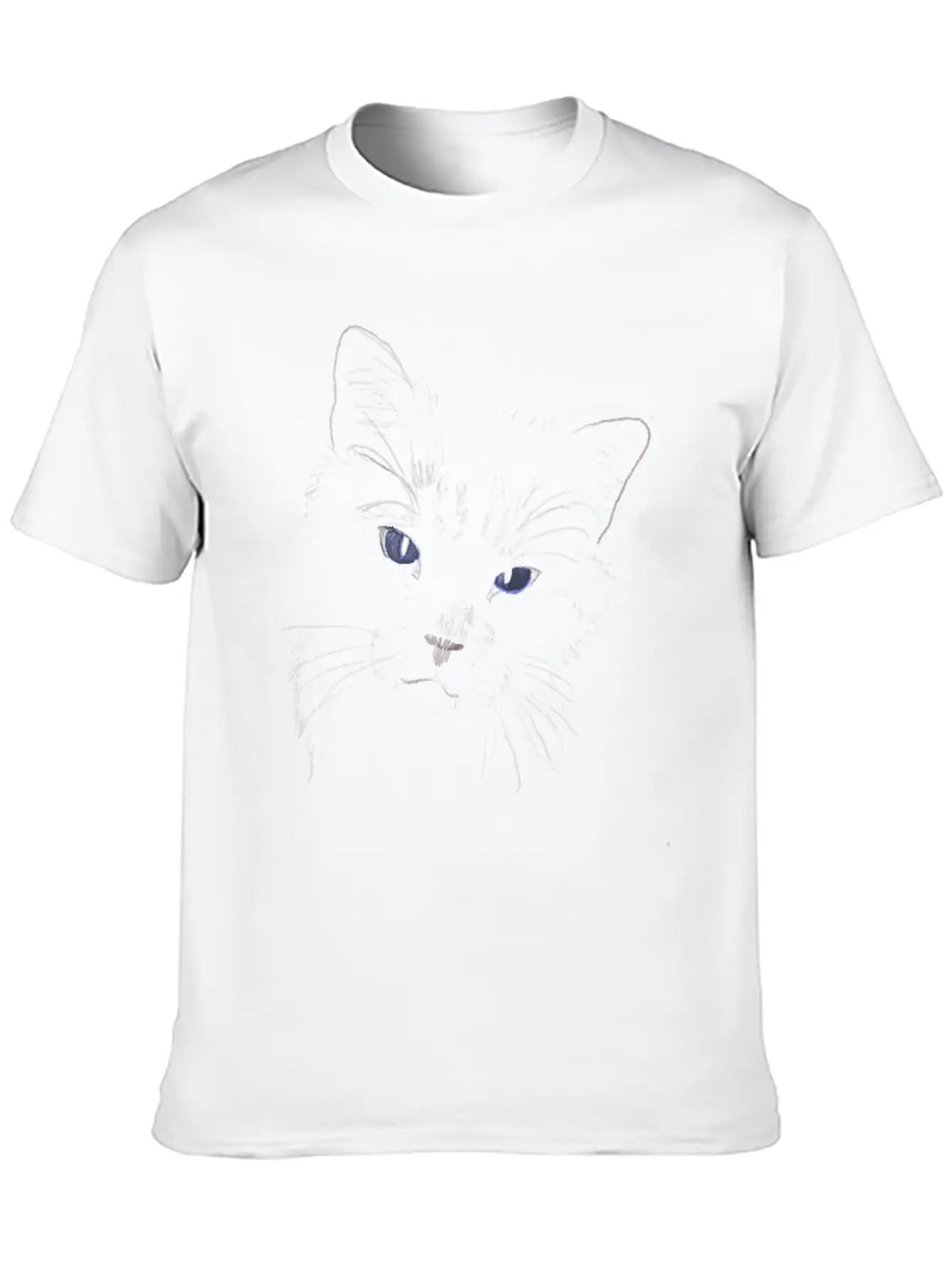 "Puff" Jamie's Hand-Drawn Cat Collection Classic Cotton Tee – Unisex Comfort For Any Season