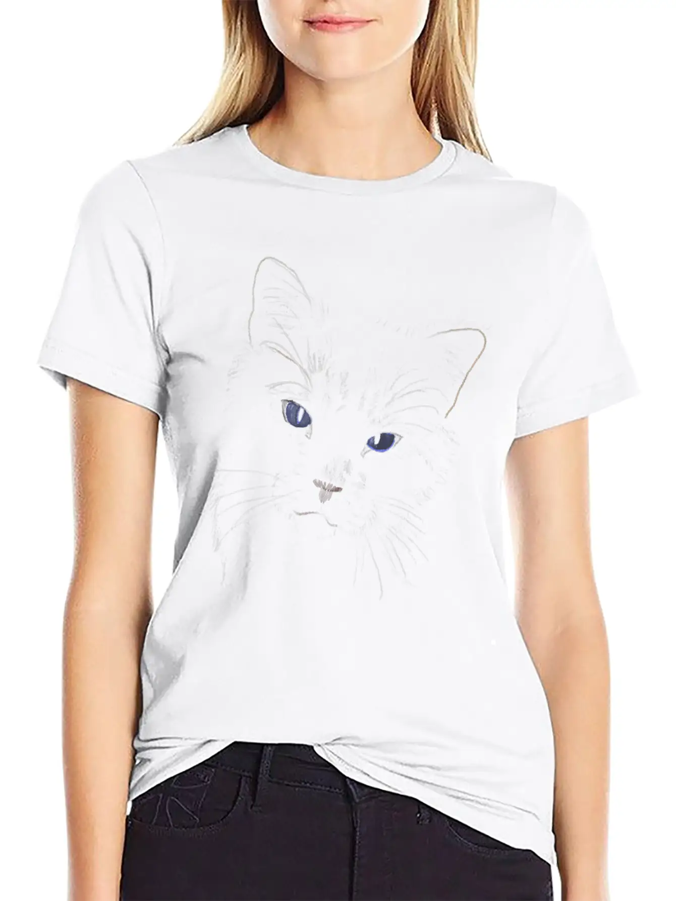 "Puff" Jamie's Hand-Drawn Cat Collection Classic Cotton Tee – Unisex Comfort For Any Season