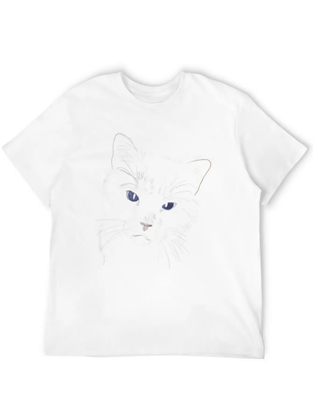 "Puff" Jamie's Hand-Drawn Cat Collection Classic Cotton Tee – Unisex Comfort For Any Season