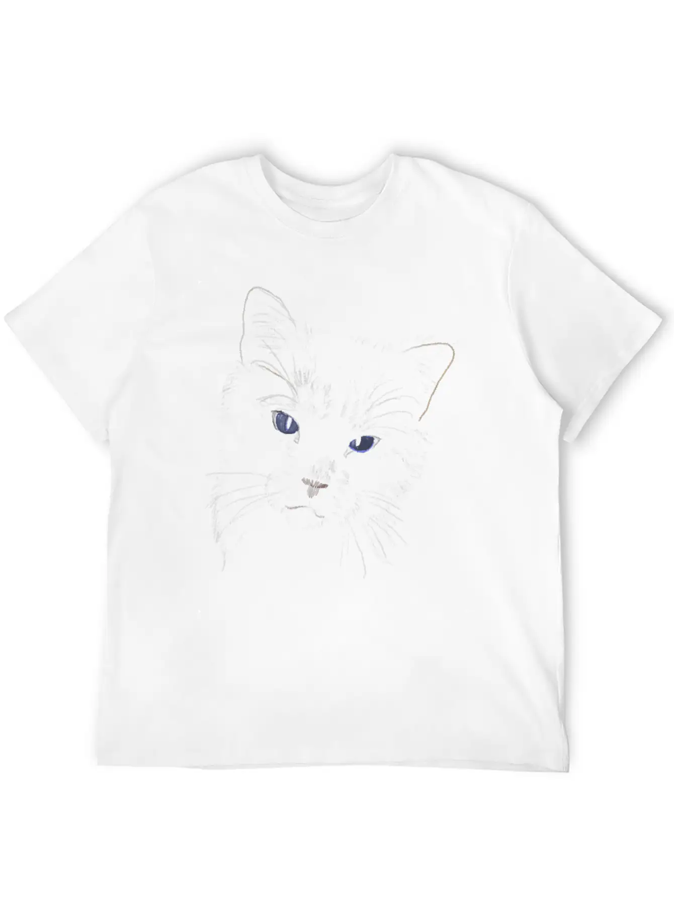 "Puff" Jamie's Hand-Drawn Cat Collection Classic Cotton Tee – Unisex Comfort For Any Season