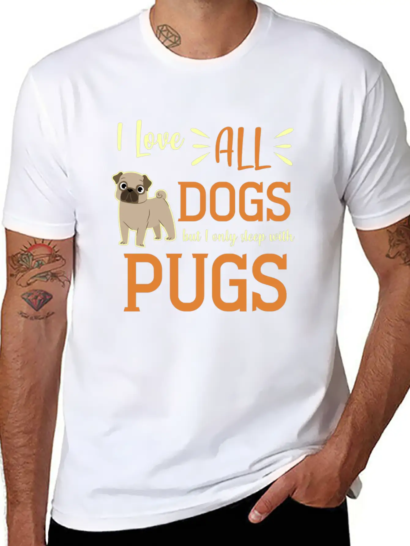 Pug Dog Pet Stuffed Animal Bark Pug Life Basic Graphic T-Shirt – Daily Comfort In Soft Cotton