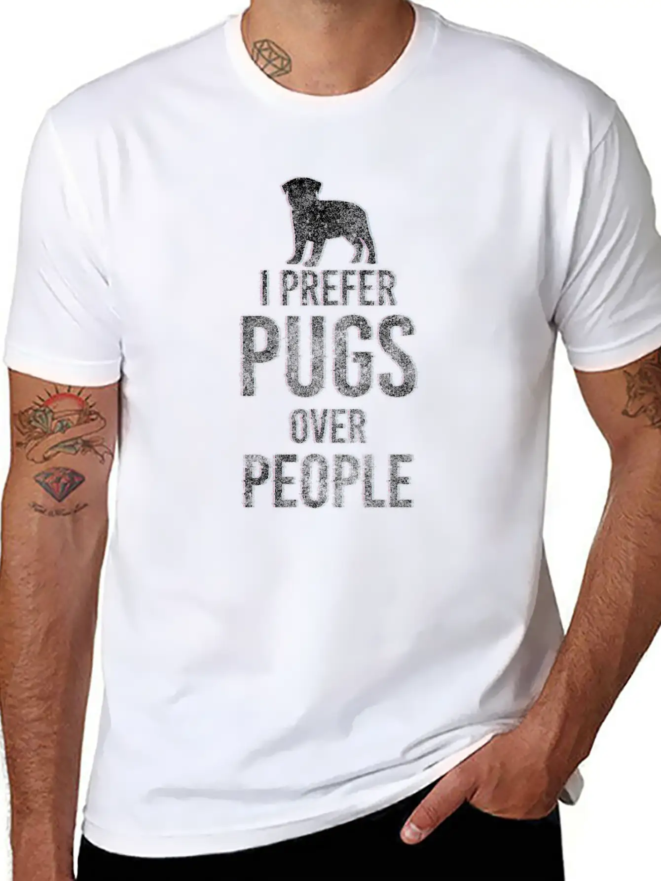 Pug Dogs Dog Dad Timeless Short Sleeve Tee – Comfy And Minimalist Design