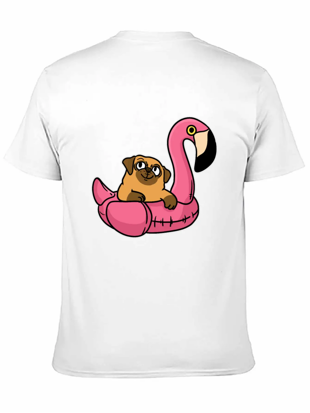 Pug On Flamingo Relaxed Everyday Tee – Lightweight And Durable Cotton