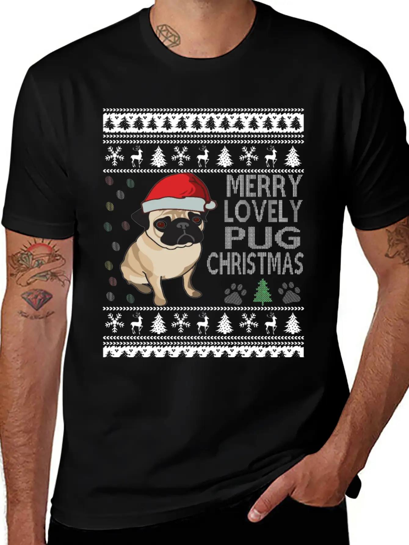 Pug Ugly Christmas Sweater Timeless Short Sleeve Tee – Comfy And Minimalist Design