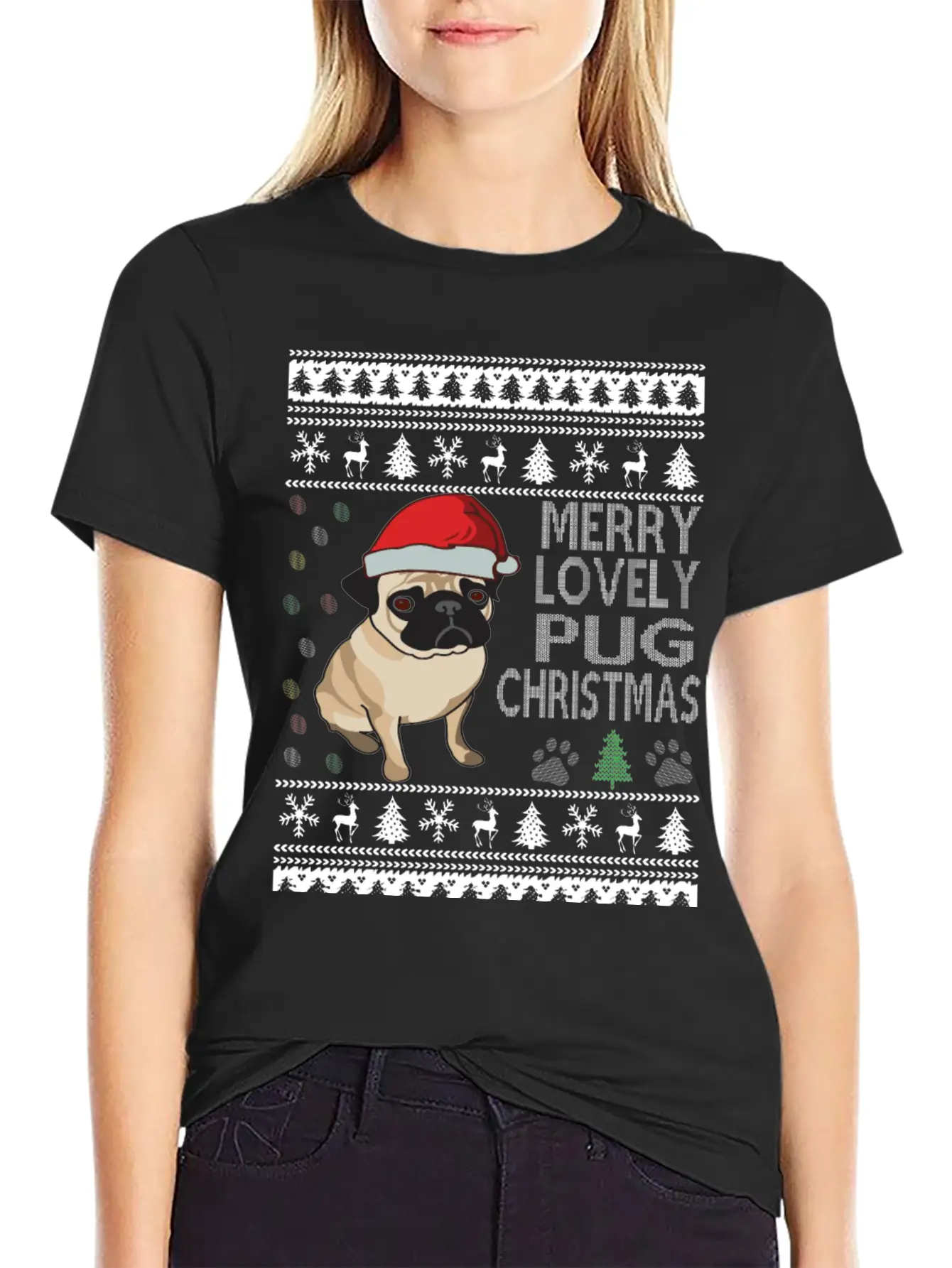 Pug Ugly Christmas Sweater Timeless Short Sleeve Tee – Comfy And Minimalist Design