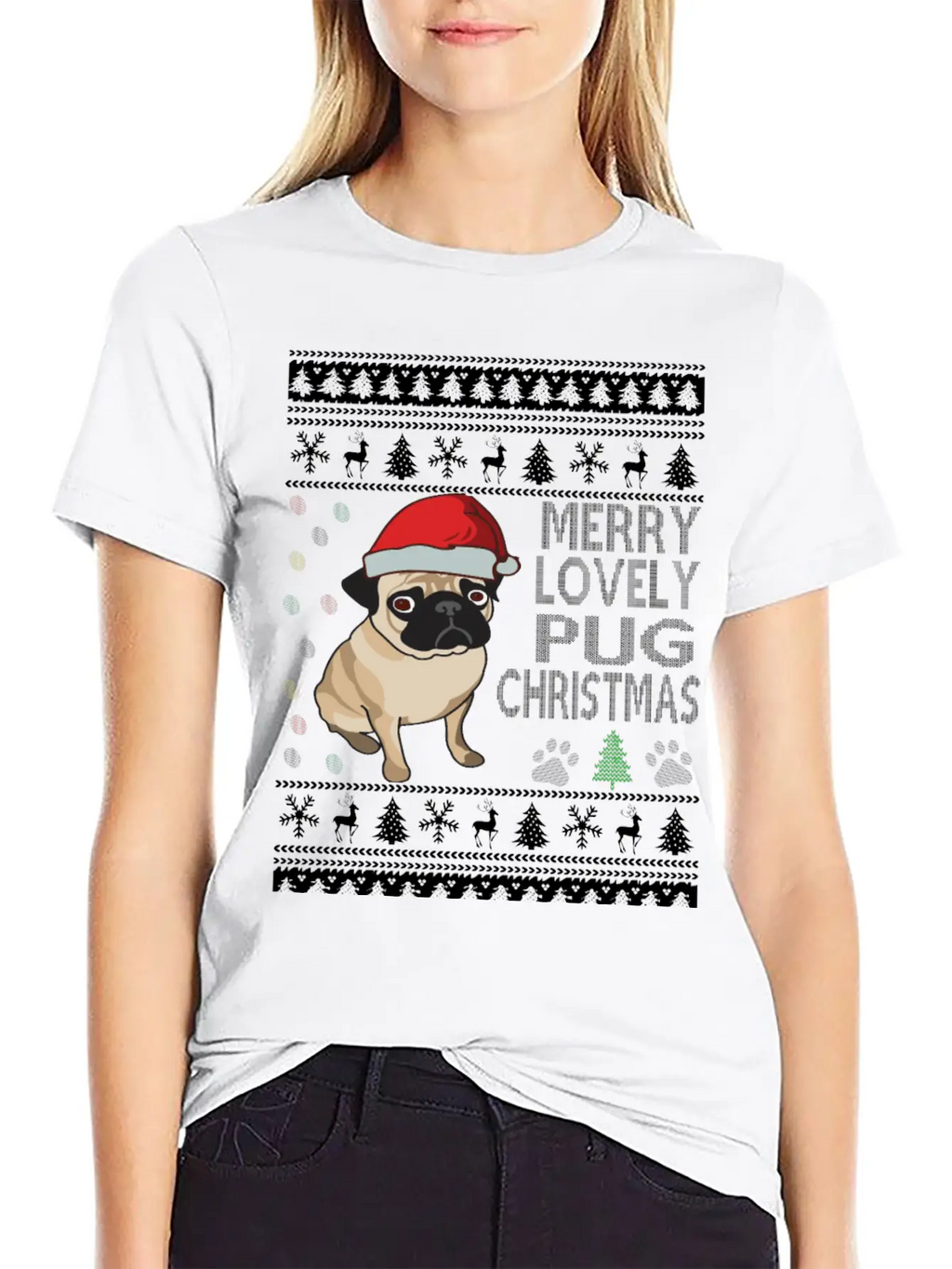 Pug Ugly Christmas Sweater Timeless Short Sleeve Tee – Comfy And Minimalist Design