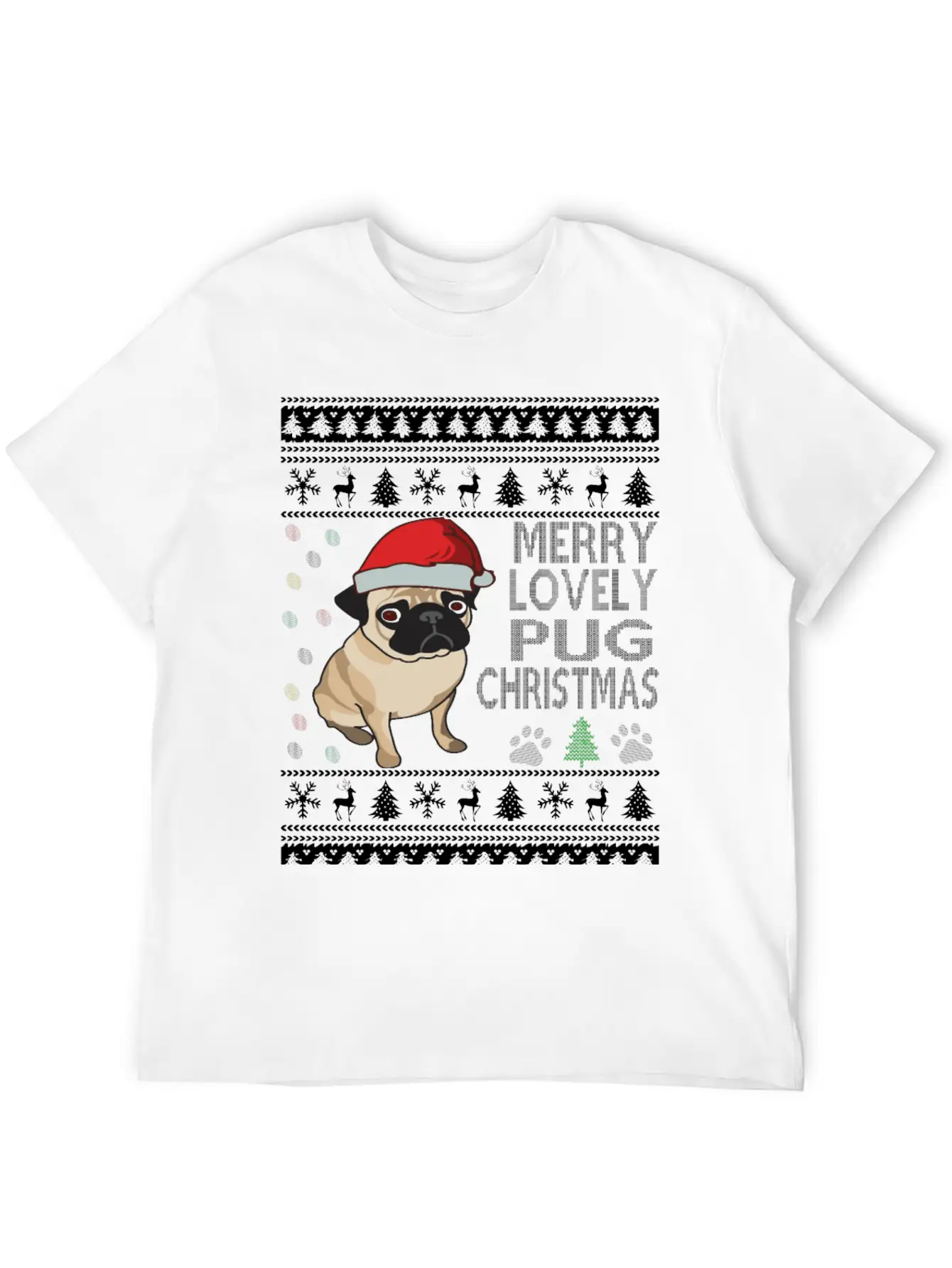 Pug Ugly Christmas Sweater Timeless Short Sleeve Tee – Comfy And Minimalist Design