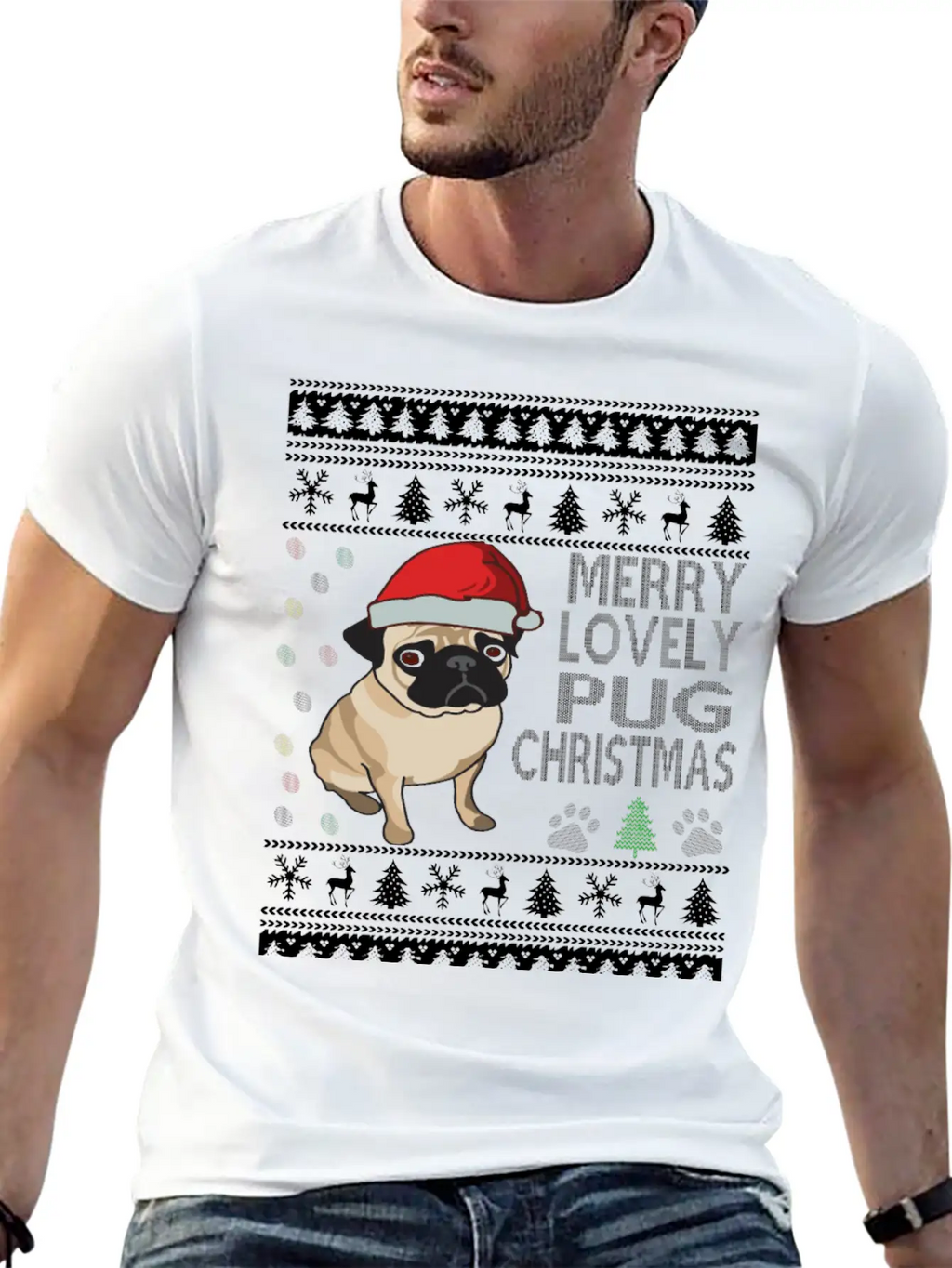 Pug Ugly Christmas Sweater Timeless Short Sleeve Tee – Comfy And Minimalist Design