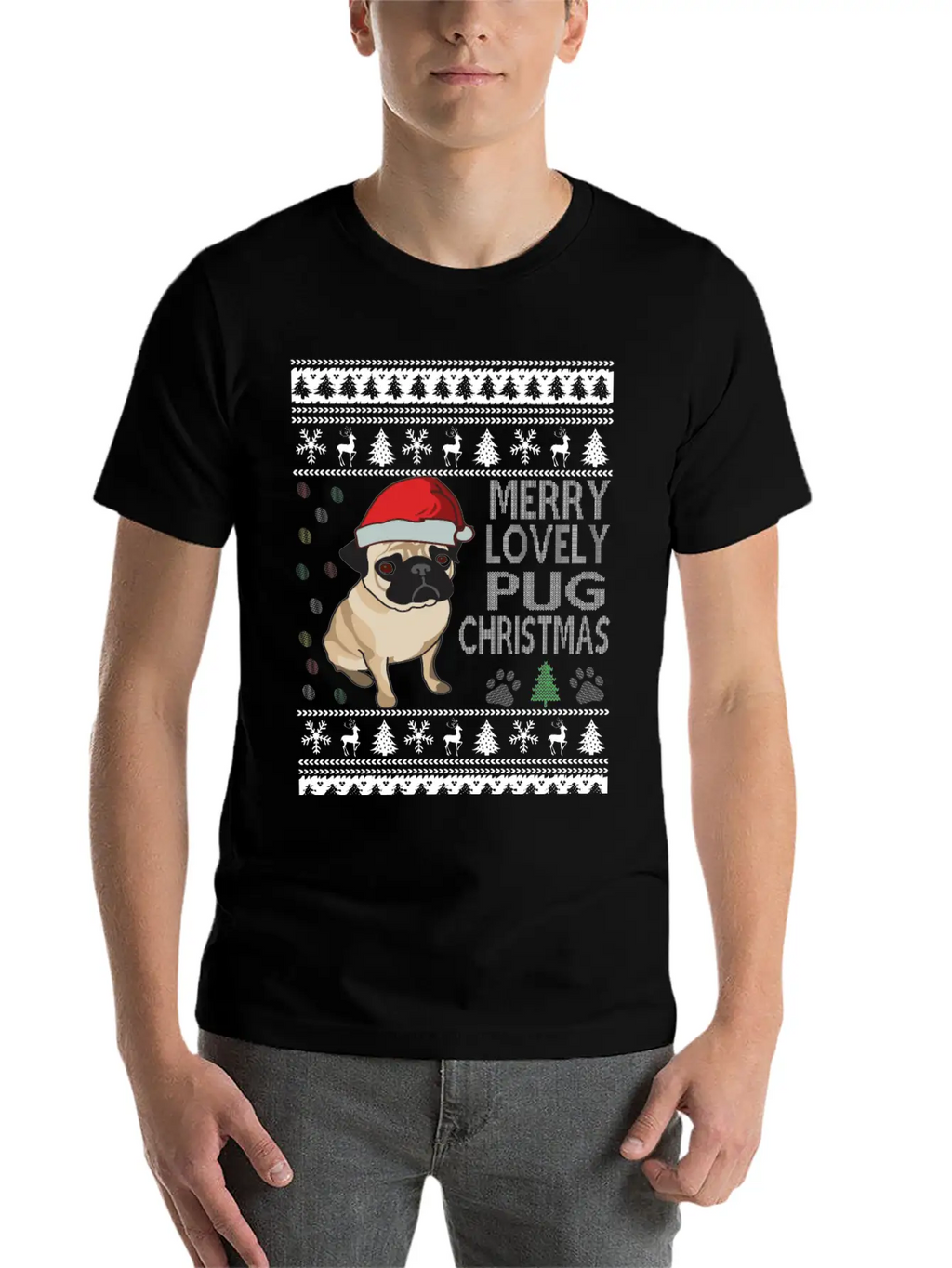 Pug Ugly Christmas Sweater Timeless Short Sleeve Tee – Comfy And Minimalist Design