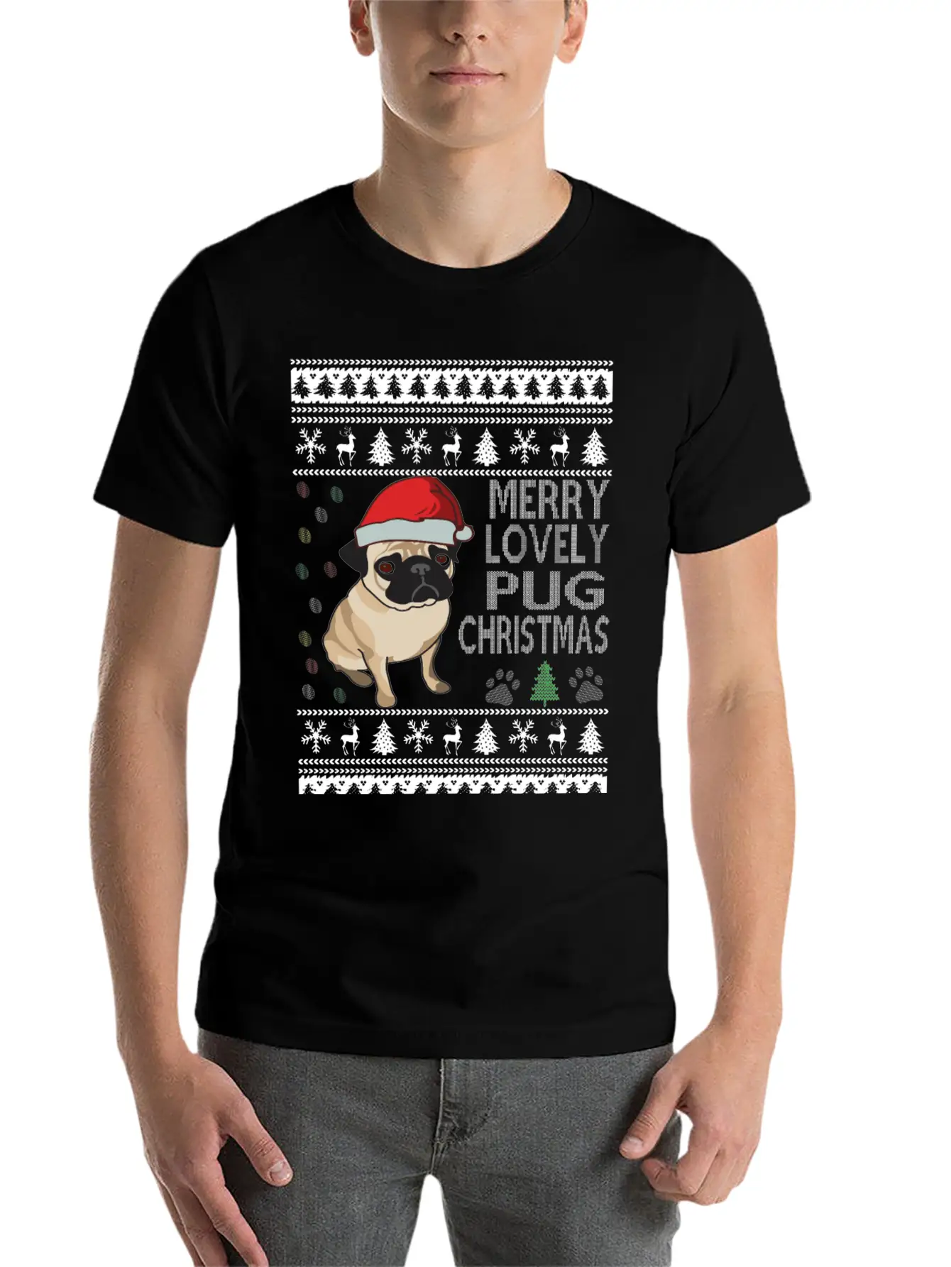 Pug Ugly Christmas Sweater Timeless Short Sleeve Tee – Comfy And Minimalist Design