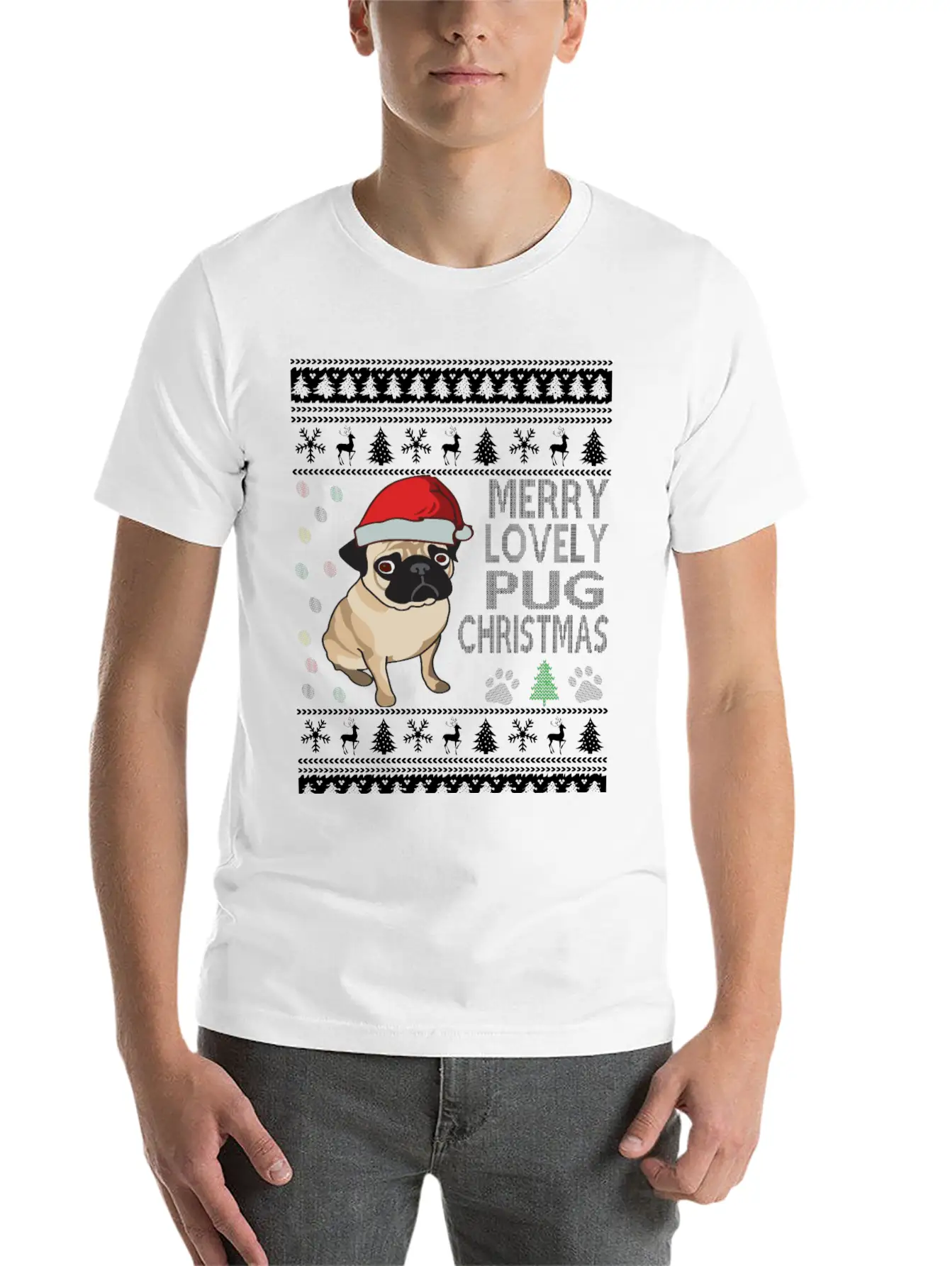 Pug Ugly Christmas Sweater Timeless Short Sleeve Tee – Comfy And Minimalist Design