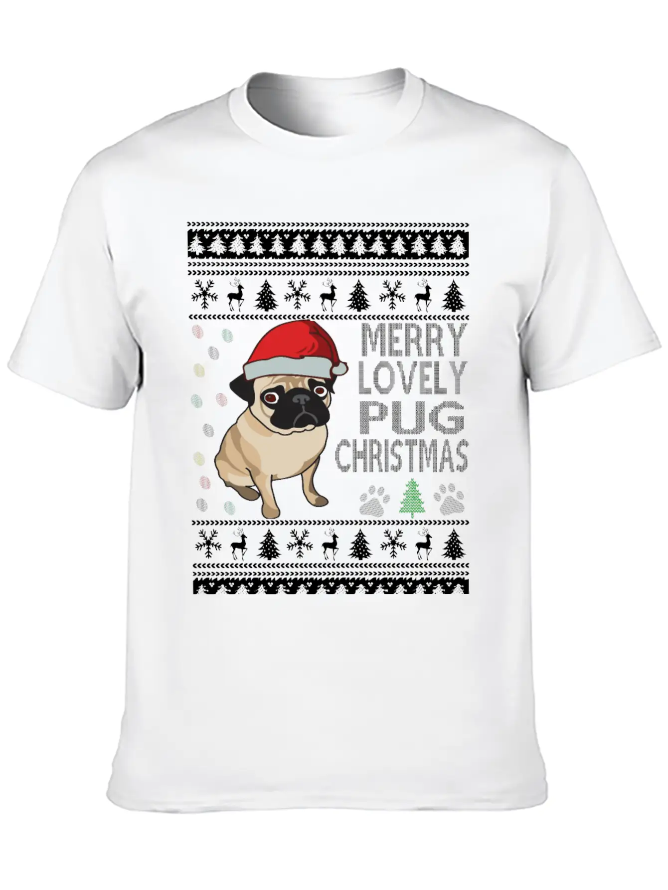 Pug Ugly Christmas Sweater Timeless Short Sleeve Tee – Comfy And Minimalist Design