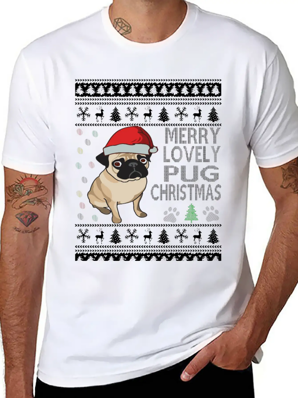 Pug Ugly Christmas Sweater Timeless Short Sleeve Tee – Comfy And Minimalist Design