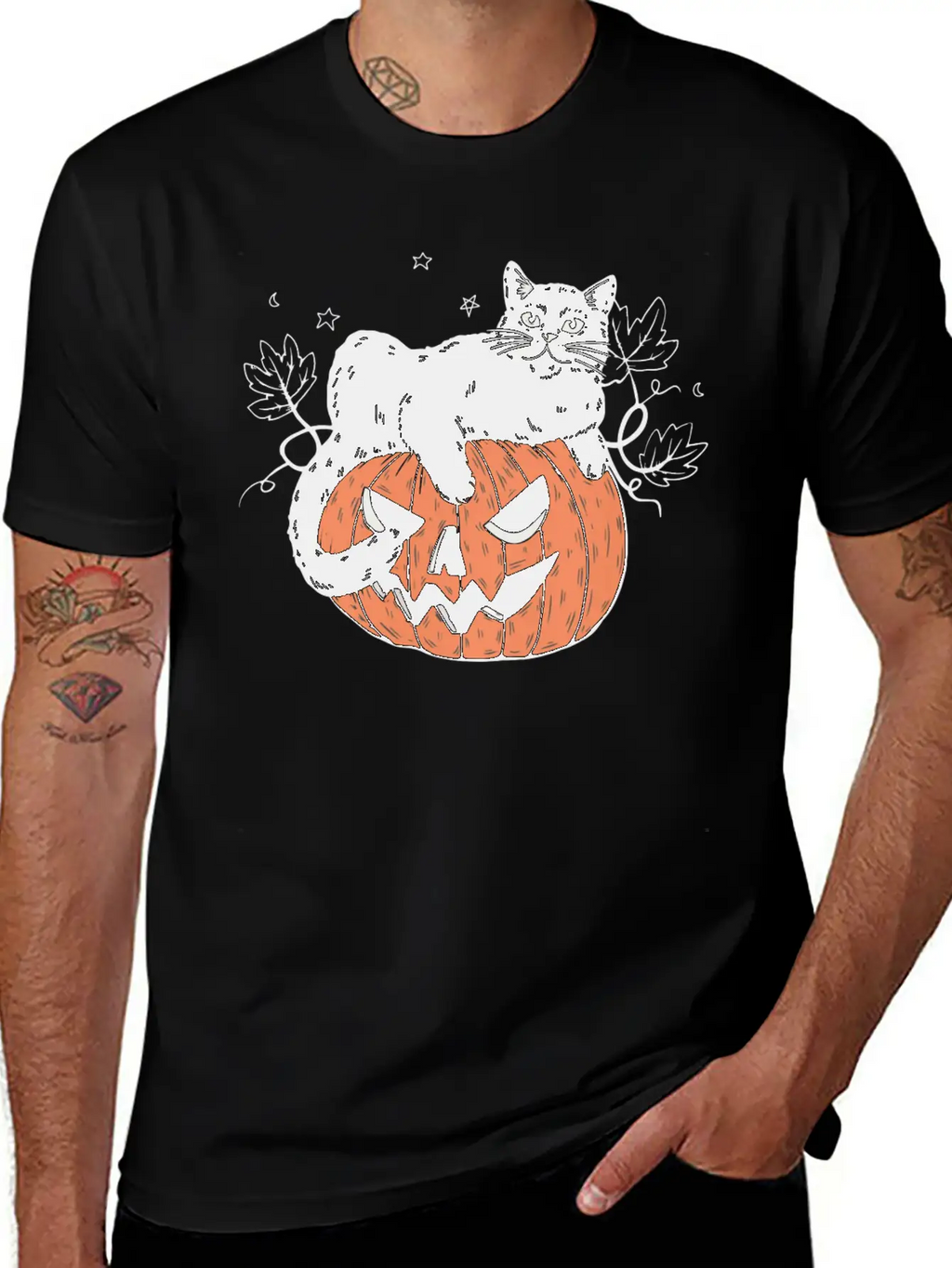 Pumpkin Cat Modern Fit Casual T-Shirt – Clean And Versatile Design