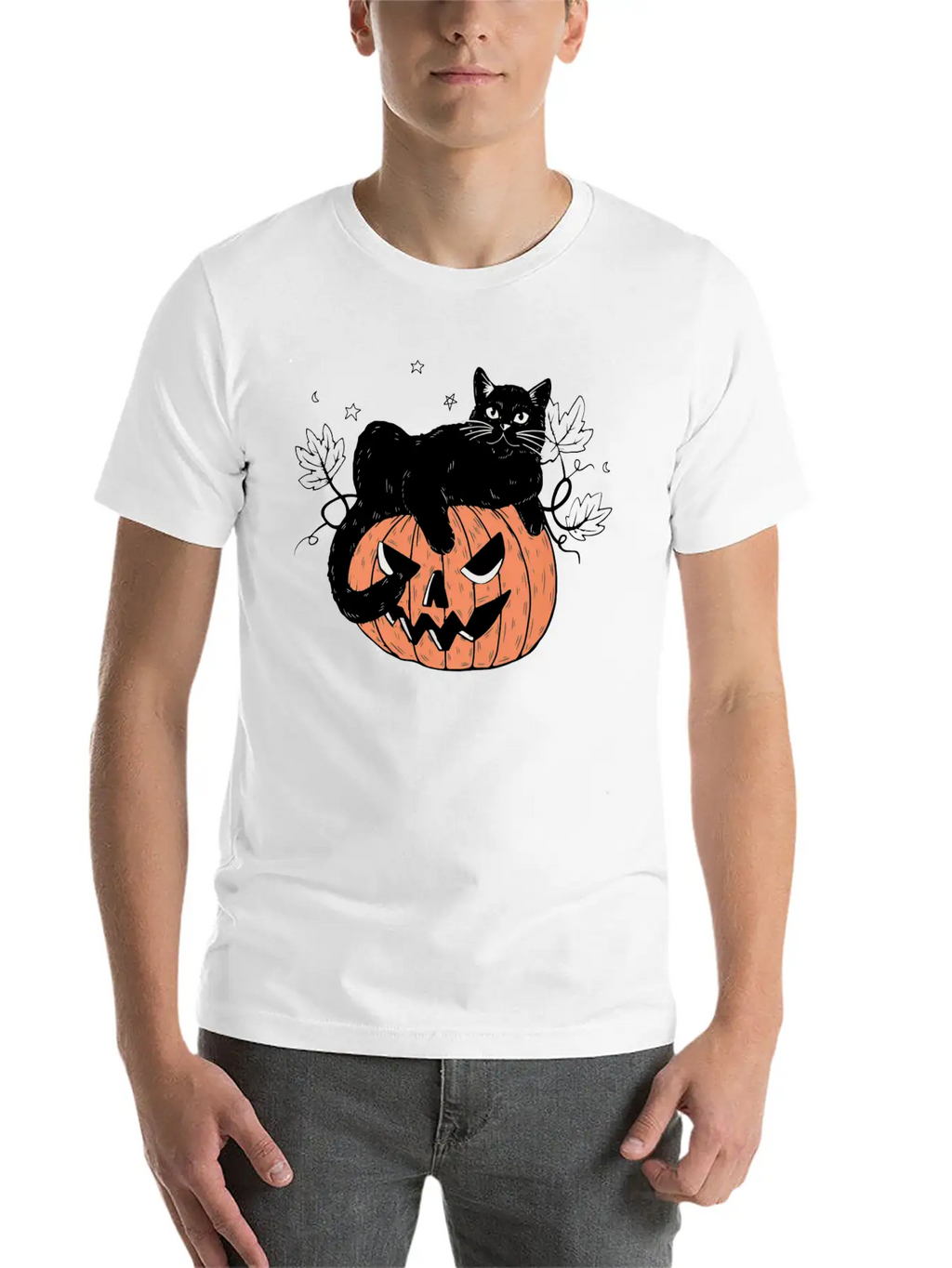 Pumpkin Cat Modern Fit Casual T-Shirt – Clean And Versatile Design