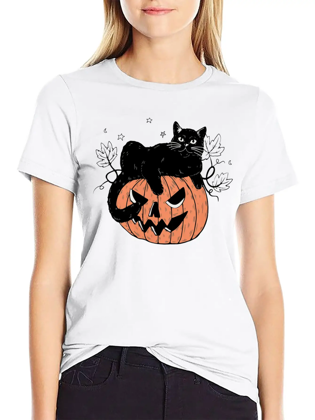 Pumpkin Cat Modern Fit Casual T-Shirt – Clean And Versatile Design