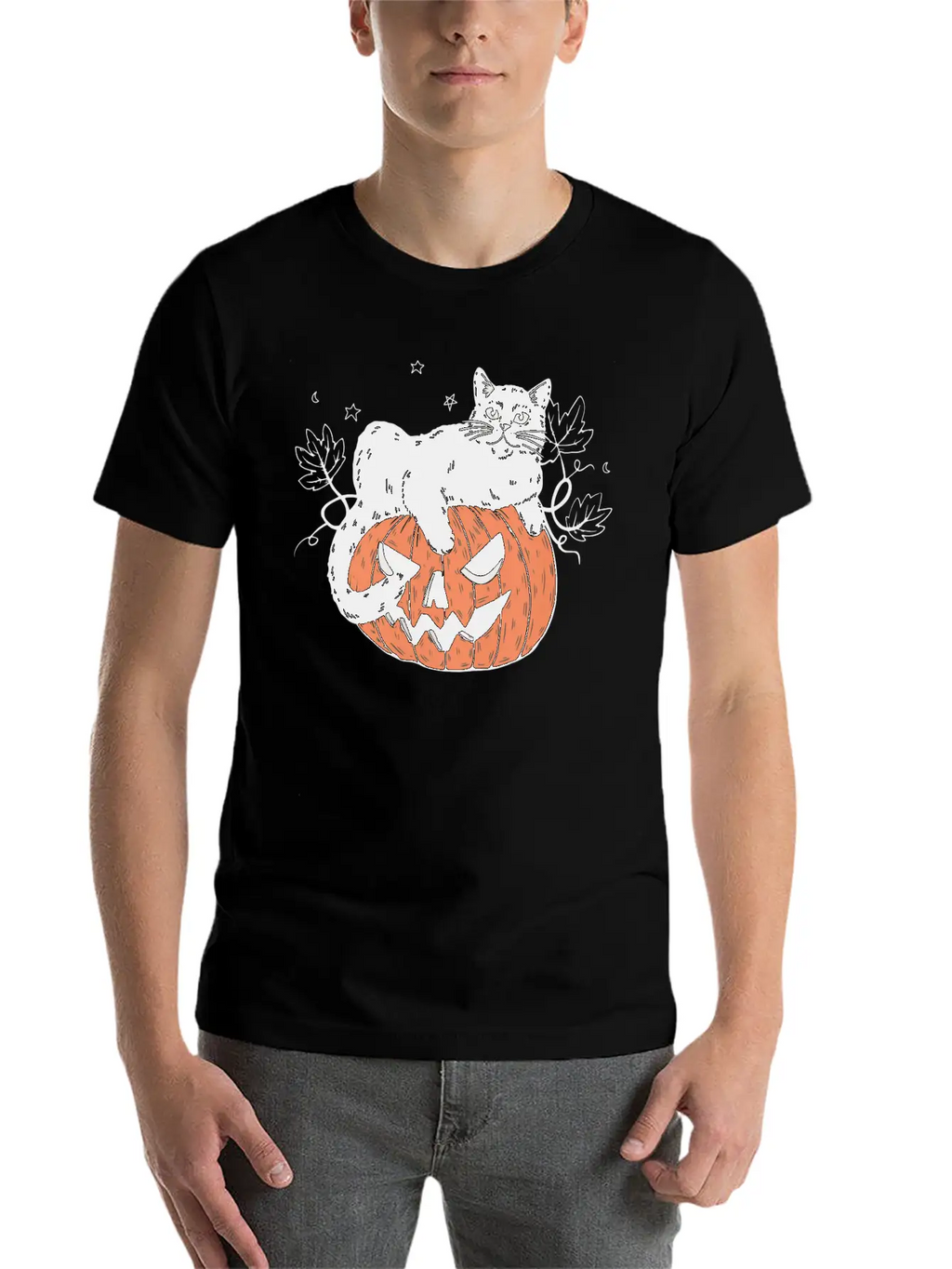 Pumpkin Cat Modern Fit Casual T-Shirt – Clean And Versatile Design