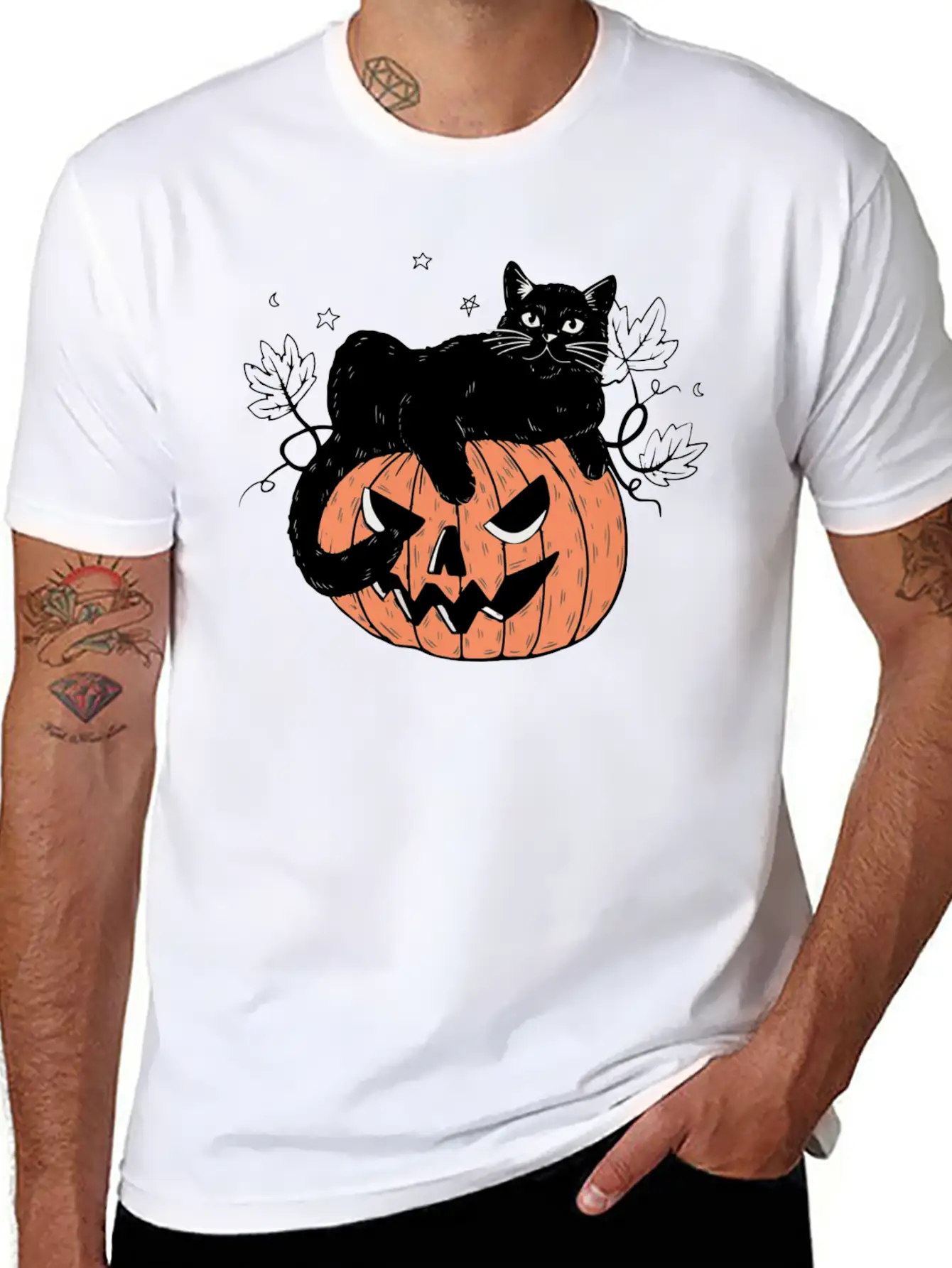 Pumpkin Cat Modern Fit Casual T-Shirt – Clean And Versatile Design