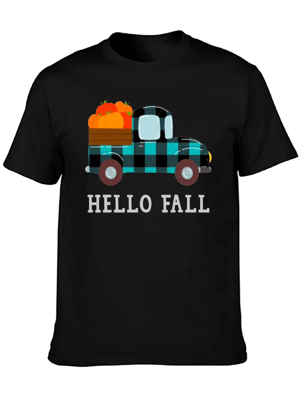 Pumpkin Truck Hello Fall Breathable Soft Cotton T-Shirt – Timeless Casual Look