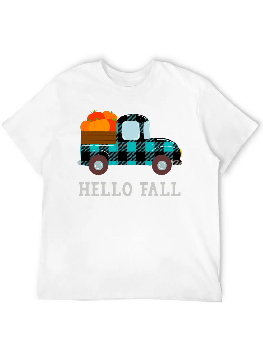 Pumpkin Truck Hello Fall Breathable Soft Cotton T-Shirt – Timeless Casual Look