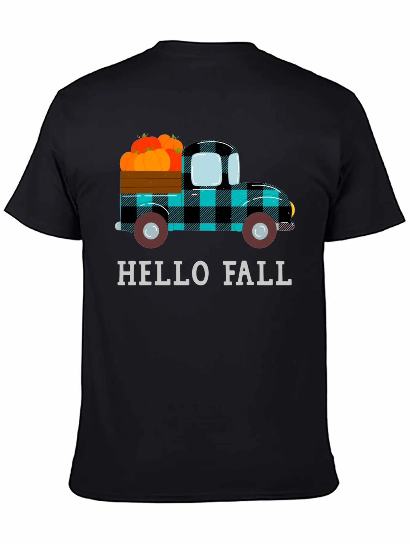 Pumpkin Truck Hello Fall Breathable Soft Cotton T-Shirt – Timeless Casual Look